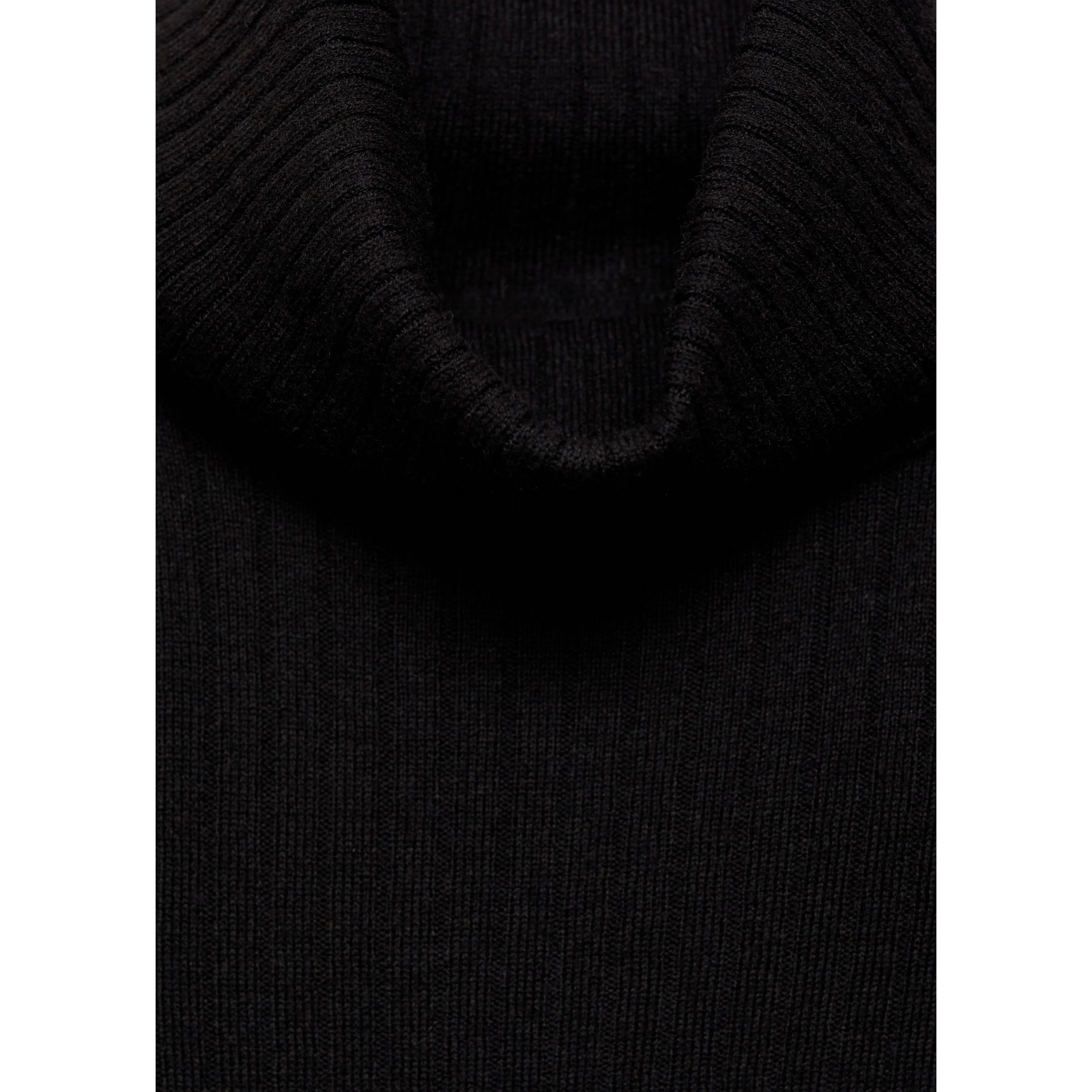 Pull-Over Laine Mélangée Col Roulé - Black - Image 8