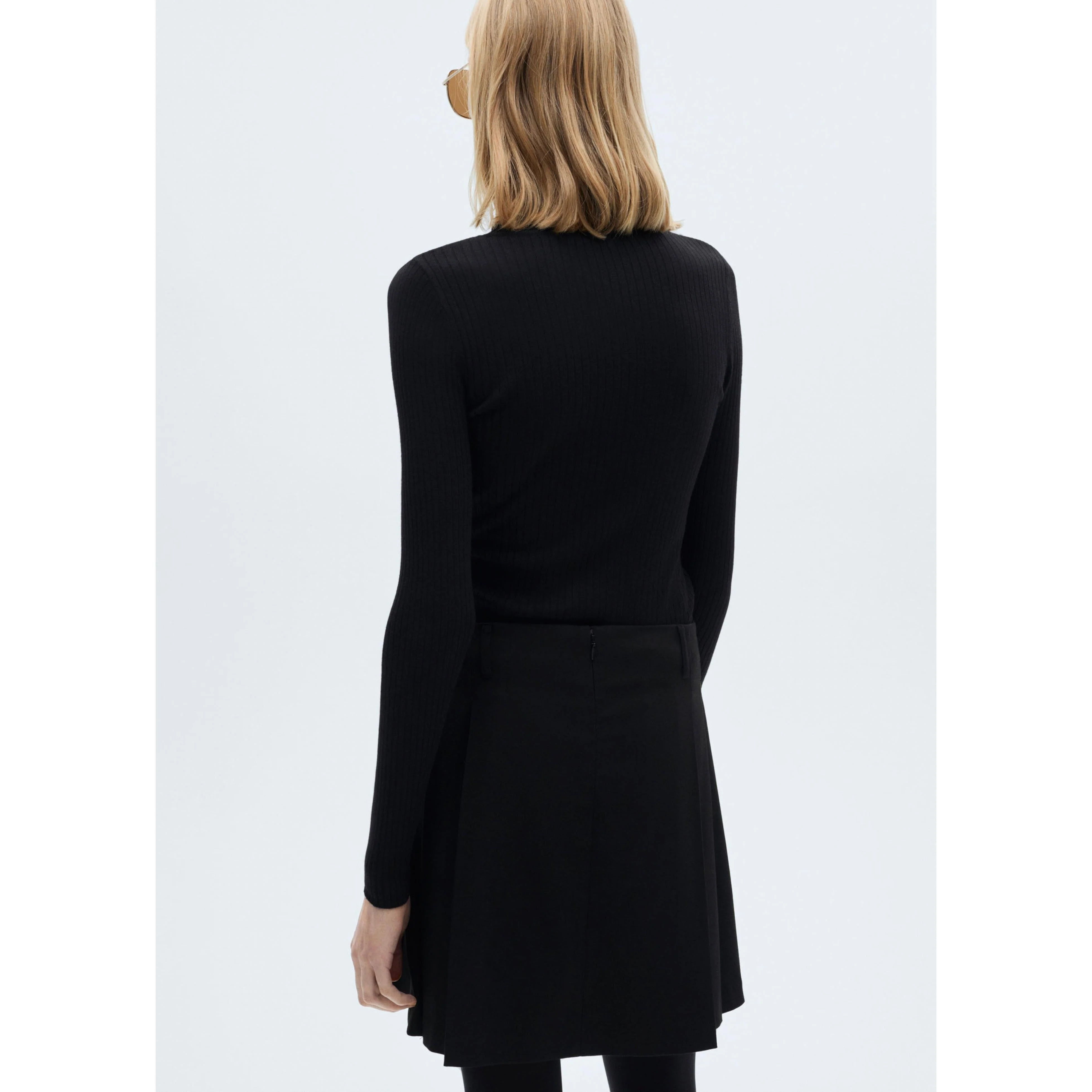 Pull-Over Laine Mélangée Col Roulé - Black - Image 9