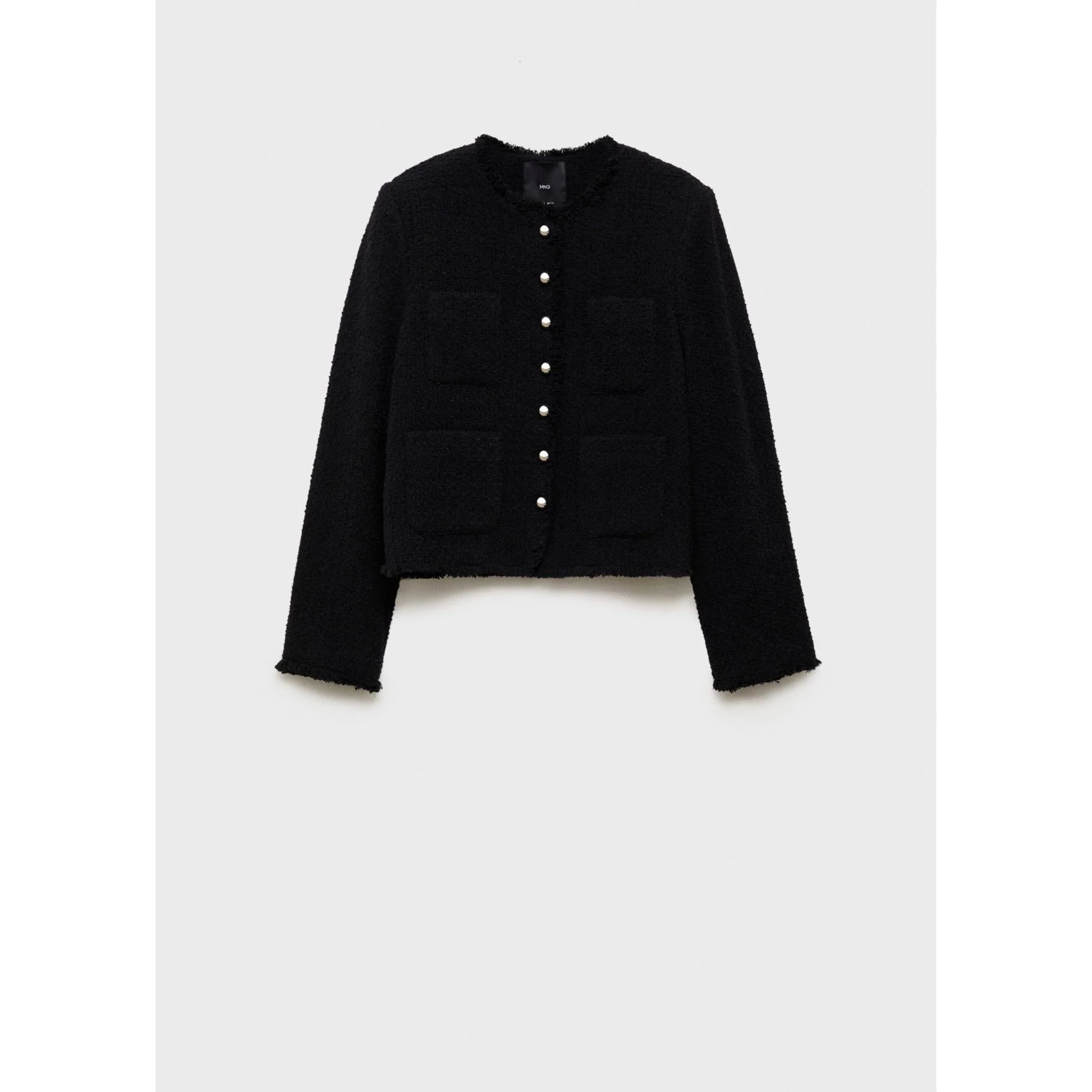 Veste Tweed Boutons Bijoux - Black - Image 2