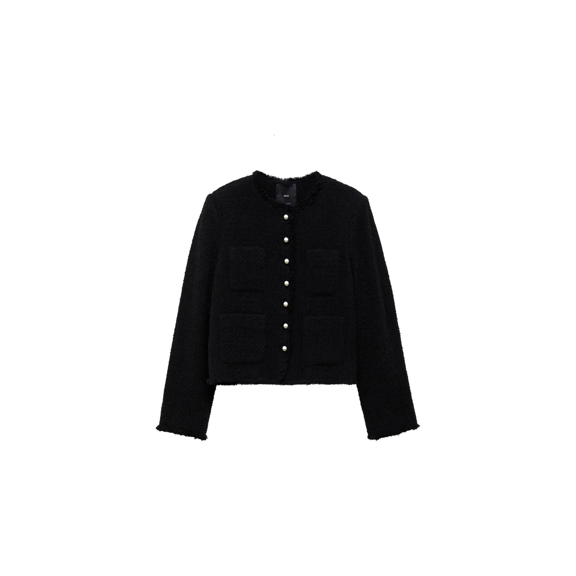 Veste Tweed Boutons Bijoux - Black - Image 3