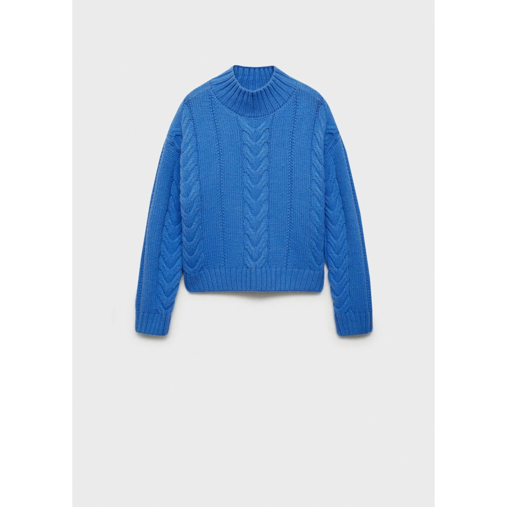 Pull-Over Torsades Col Montant - Vibrant Blue - Image 2