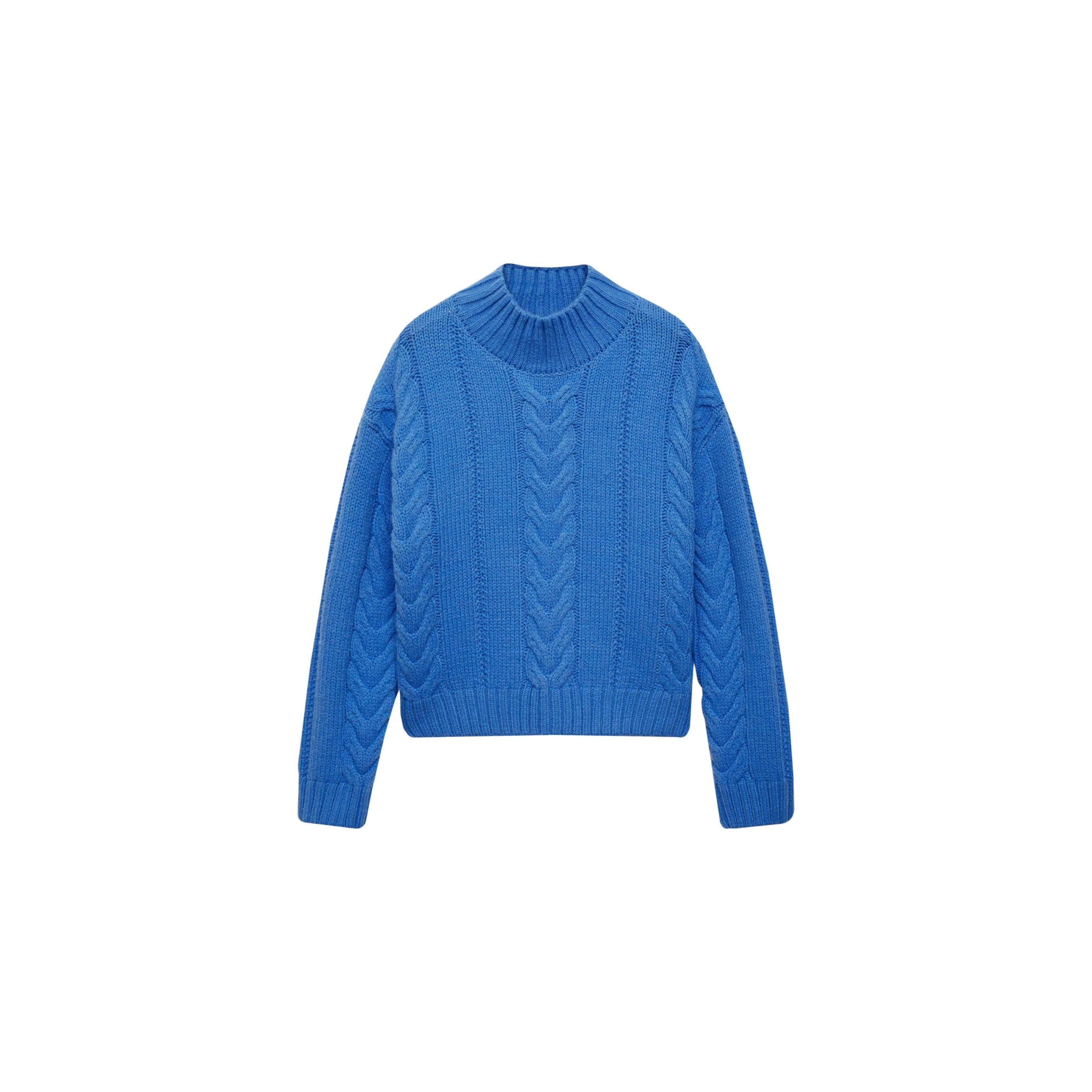 Pull-Over Torsades Col Montant - Vibrant Blue - Image 3