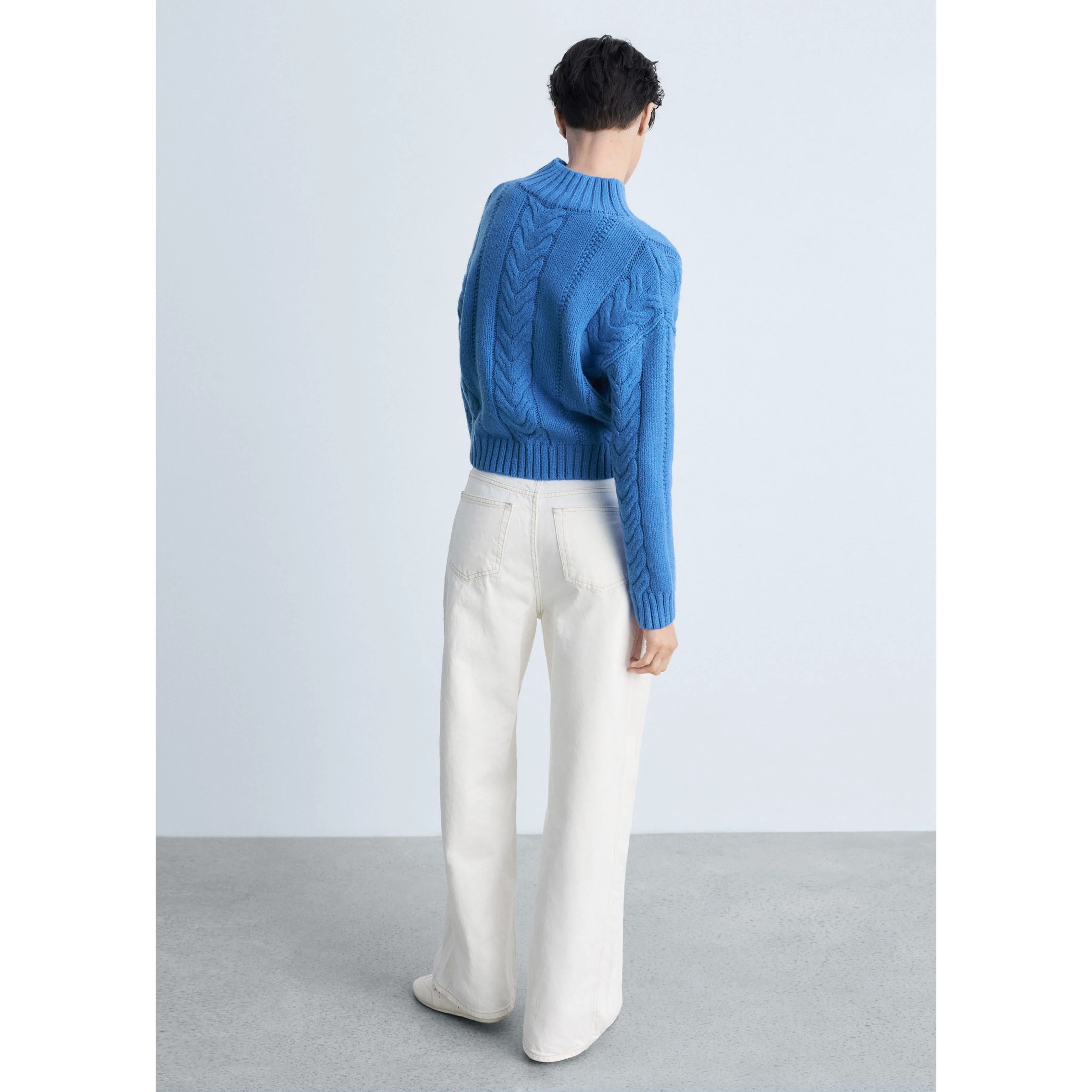 Pull-Over Torsades Col Montant - Vibrant Blue - Image 6