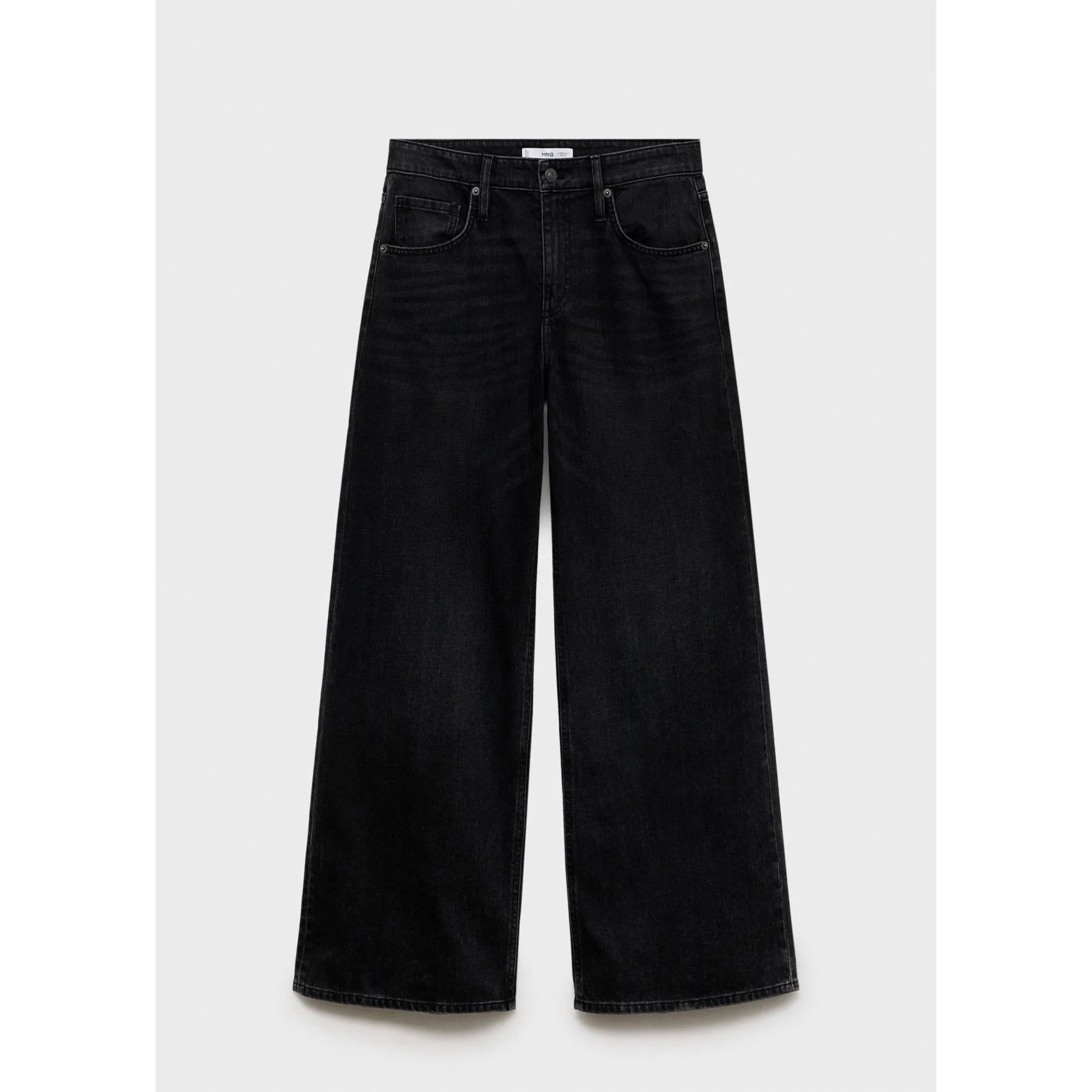 Jean Wideleg Taille Basse - Black Denim - Image 2