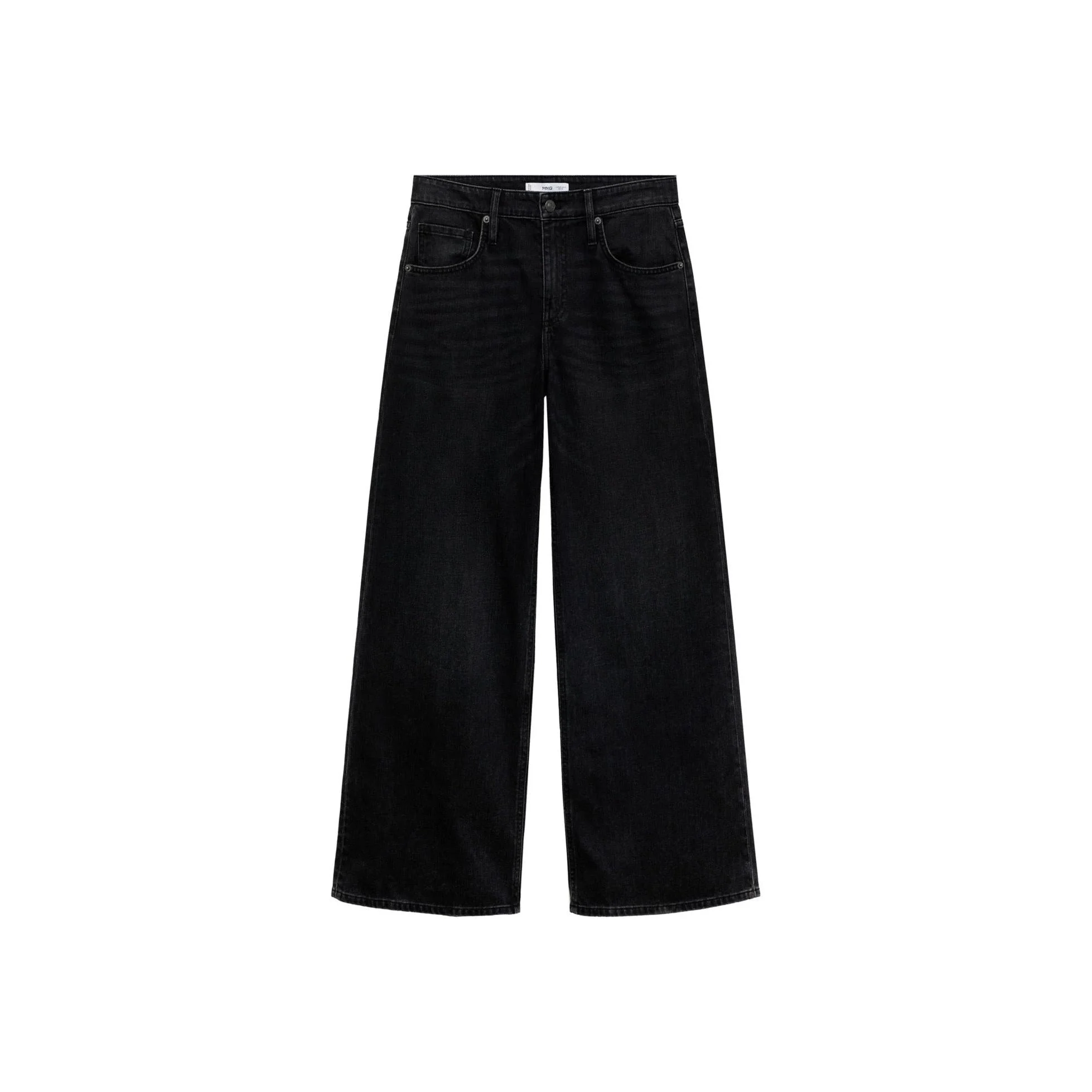Jean Wideleg Taille Basse - Black Denim - Image 3