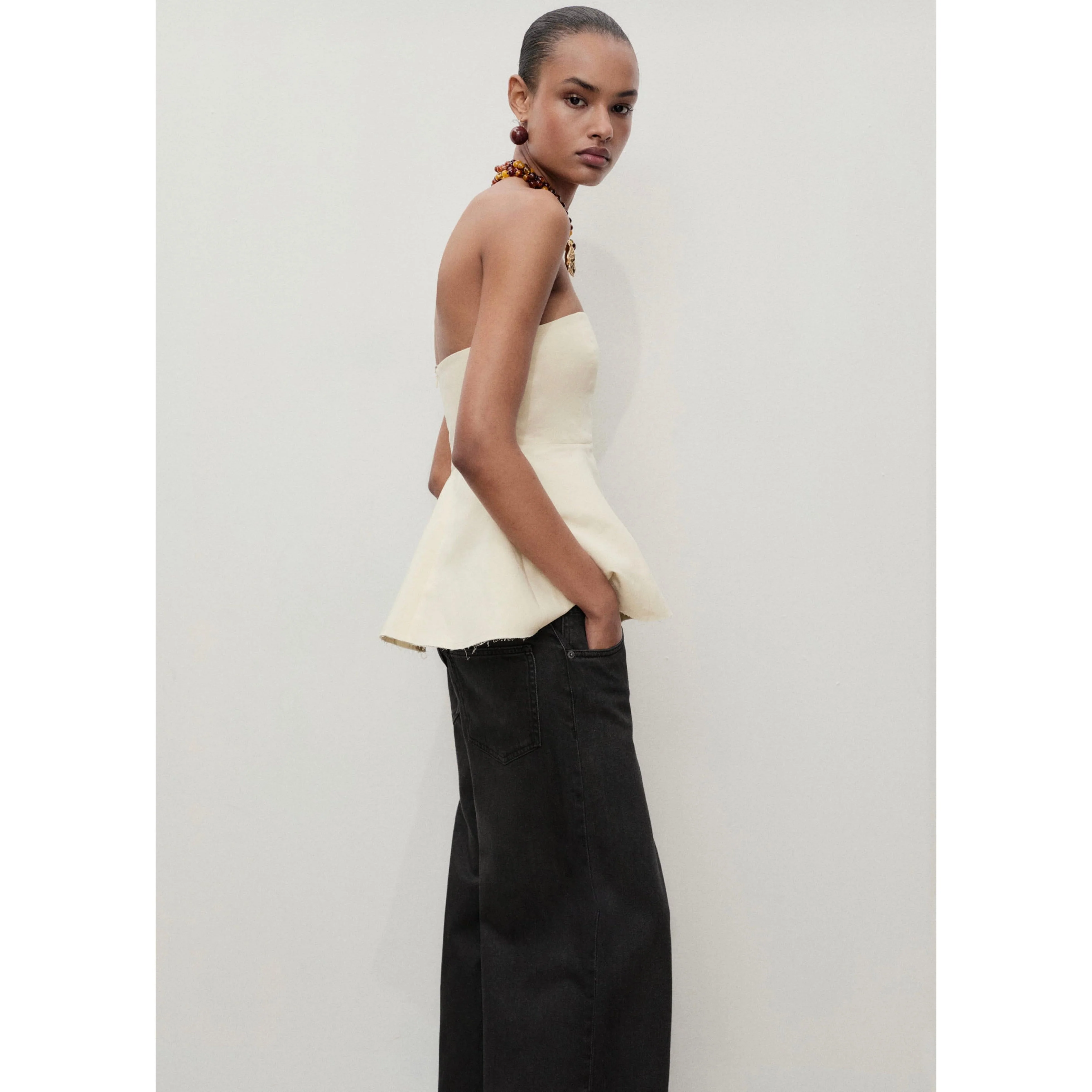 Jean Wideleg Taille Basse - Black Denim - Image 4