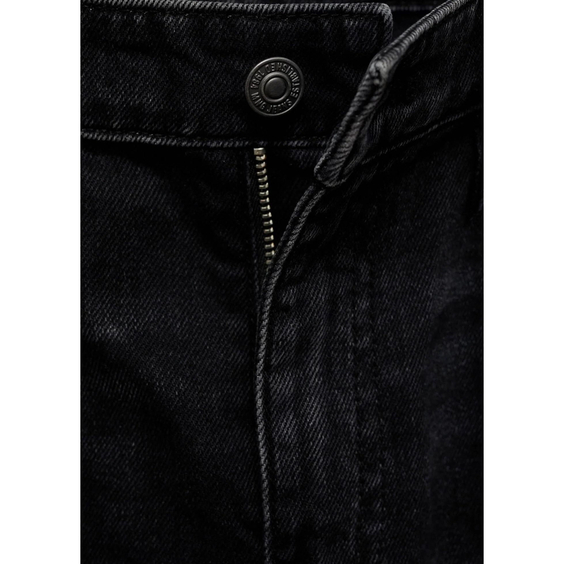 Jean Wideleg Taille Basse - Black Denim - Image 6