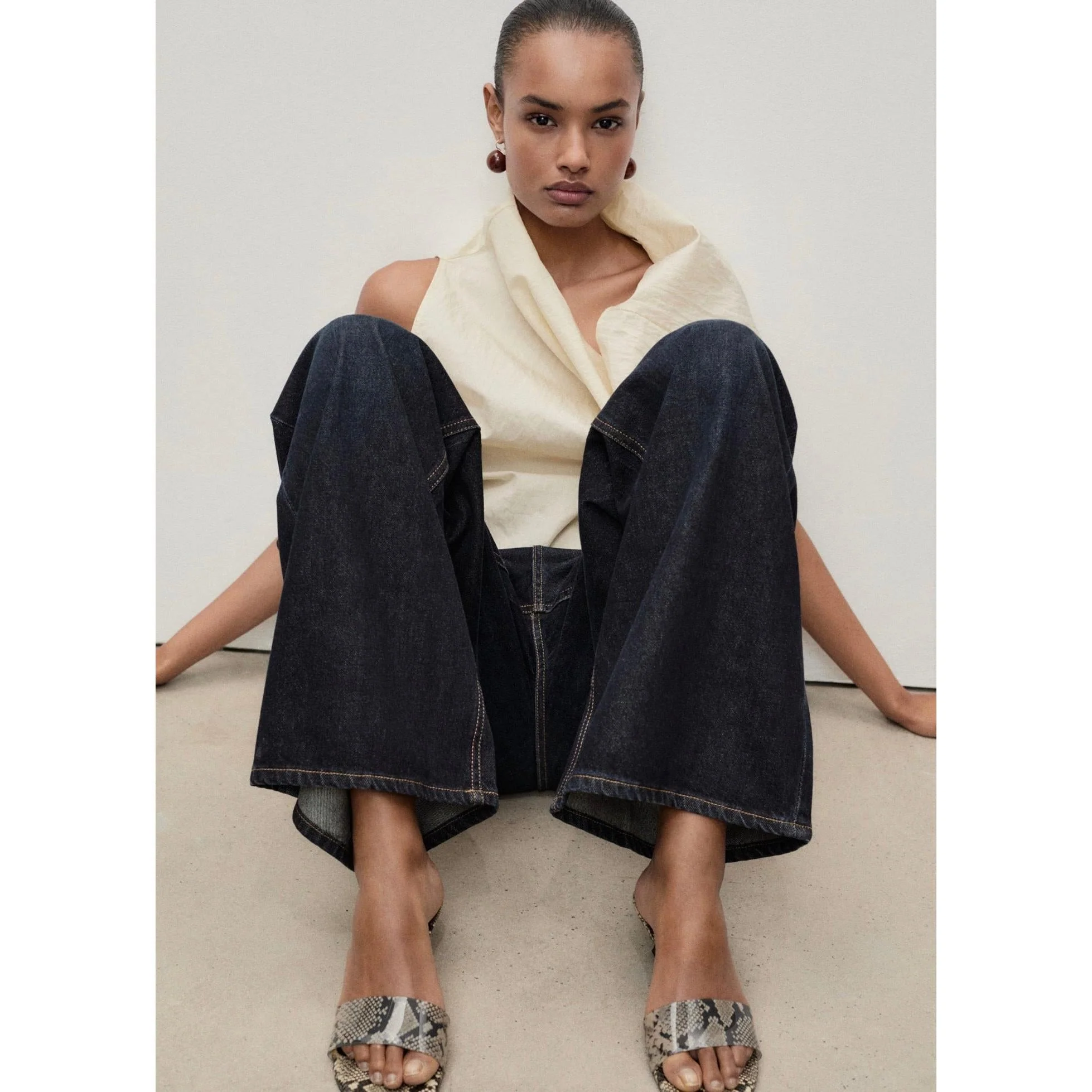 Jean Wideleg Taille Basse Rinse Wash - Open Blue - Image 5