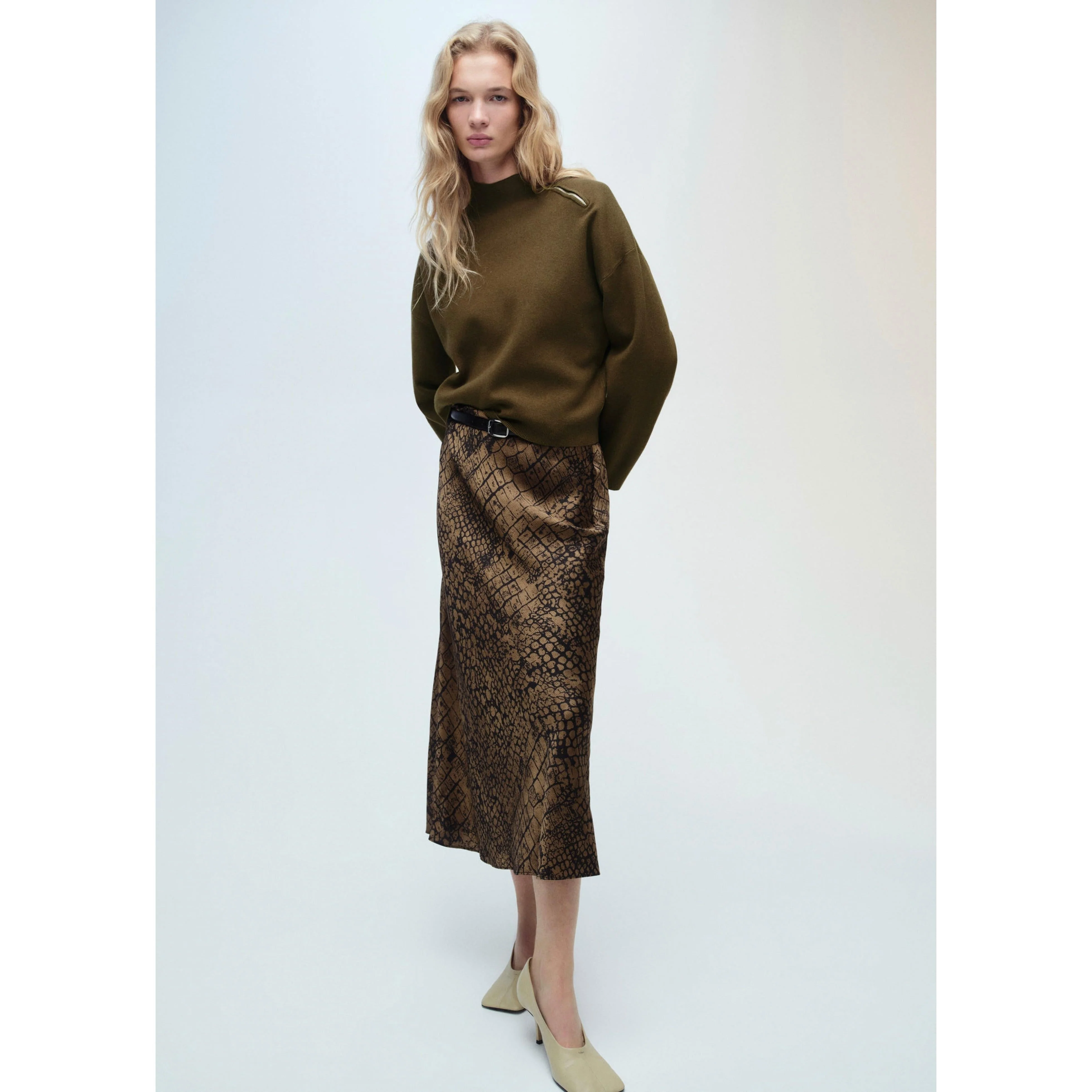 Pull-Over Col Montant Zip - Khaki - Image 11