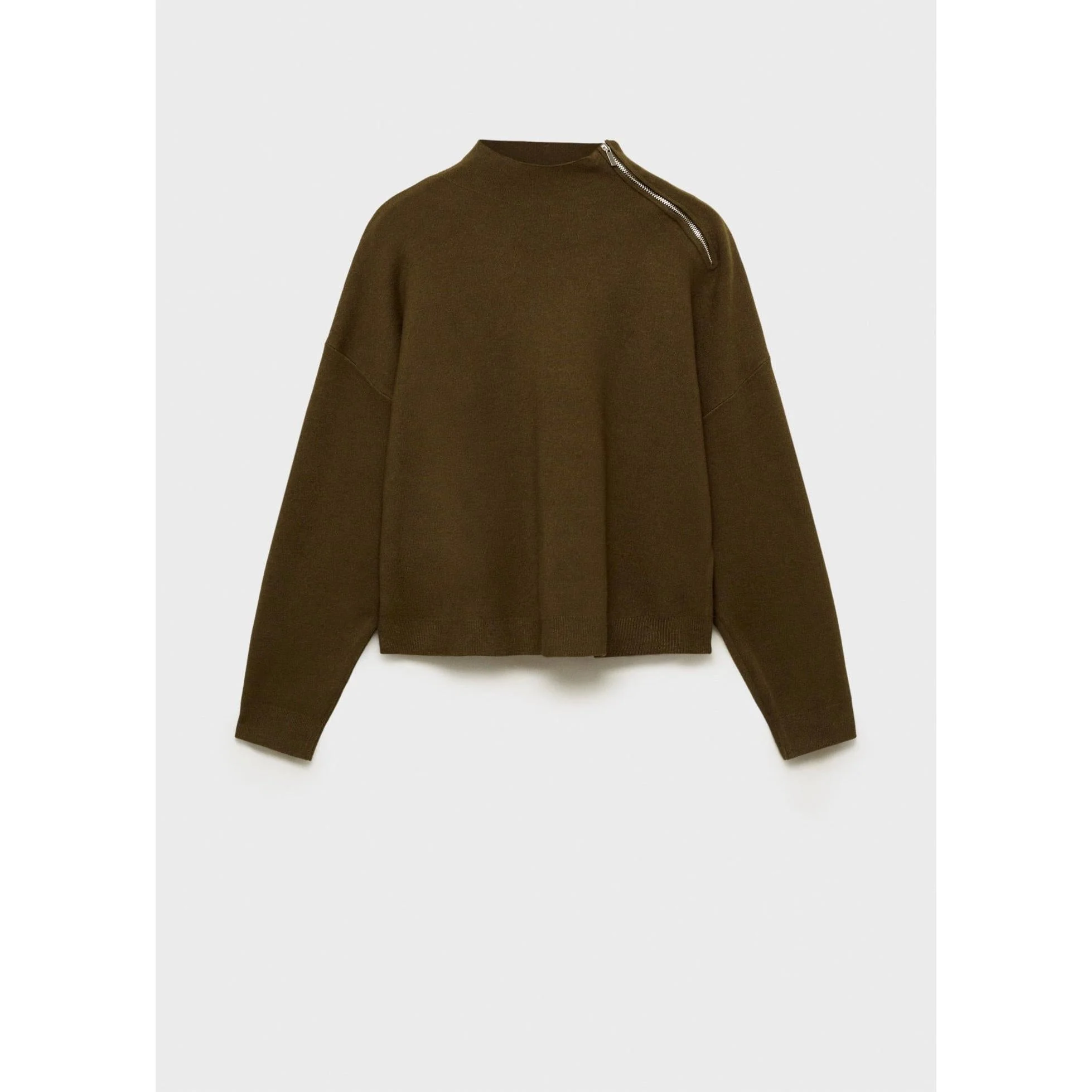 Pull-Over Col Montant Zip - Khaki - Image 2