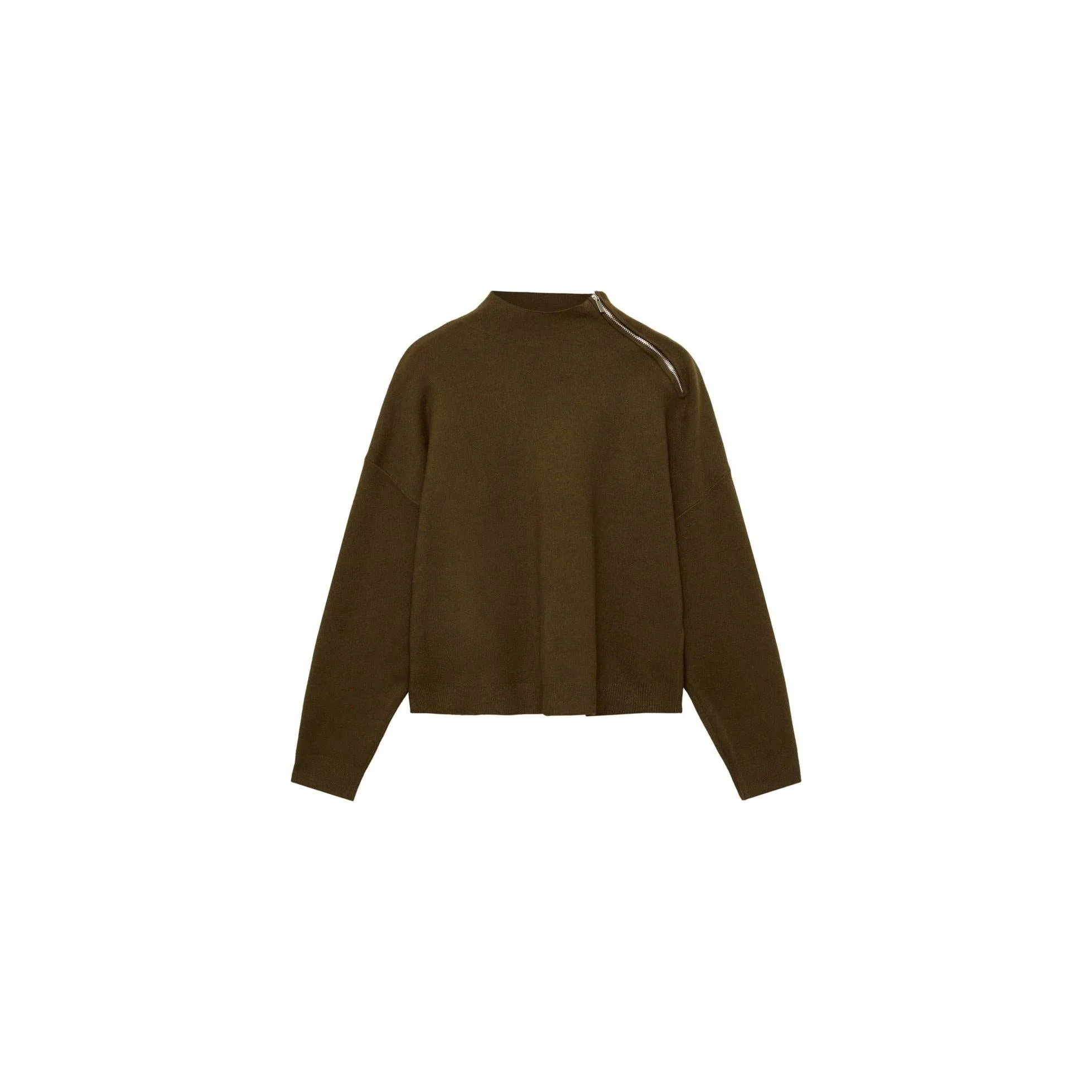 Pull-Over Col Montant Zip - Khaki - Image 3