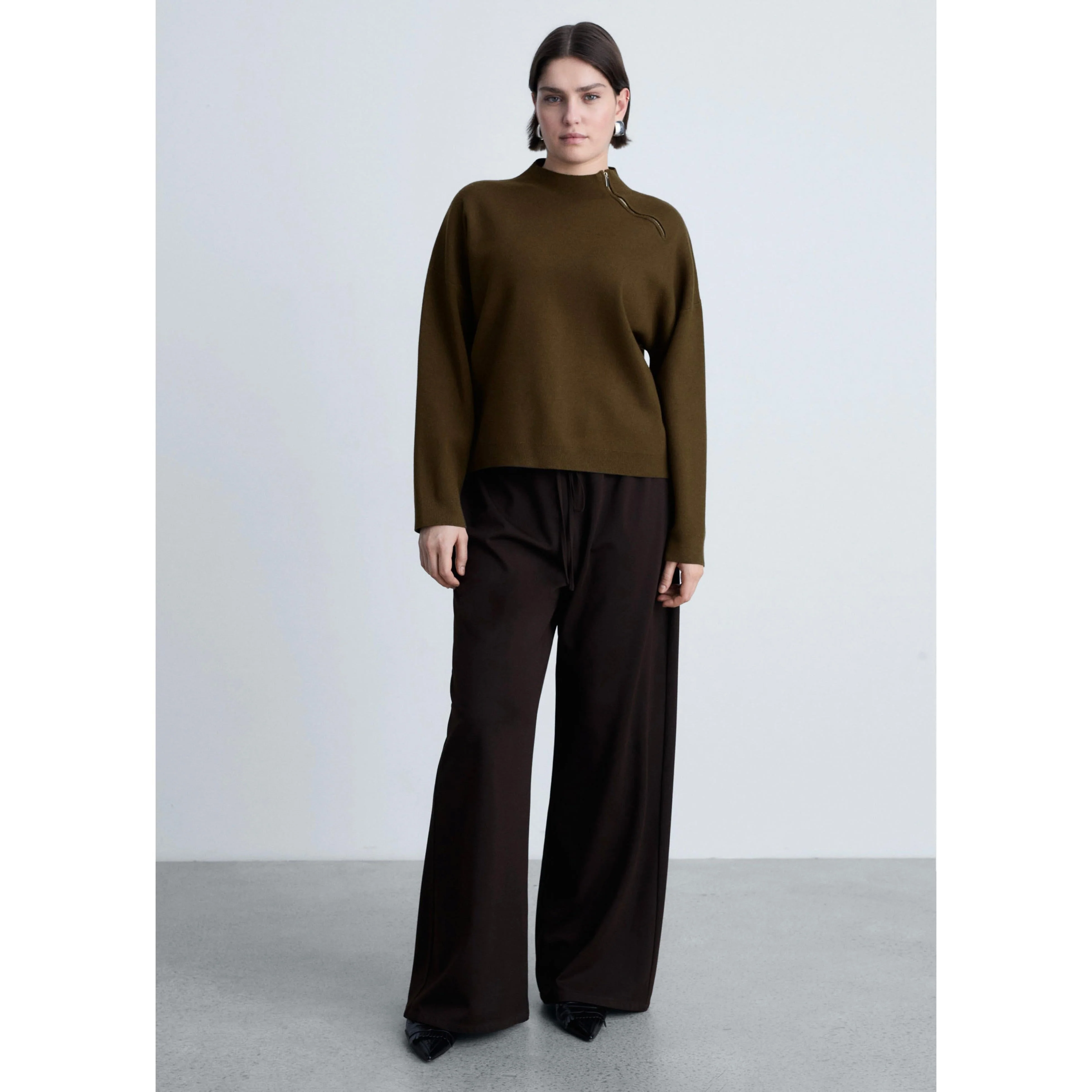 Pull-Over Col Montant Zip - Khaki - Image 5
