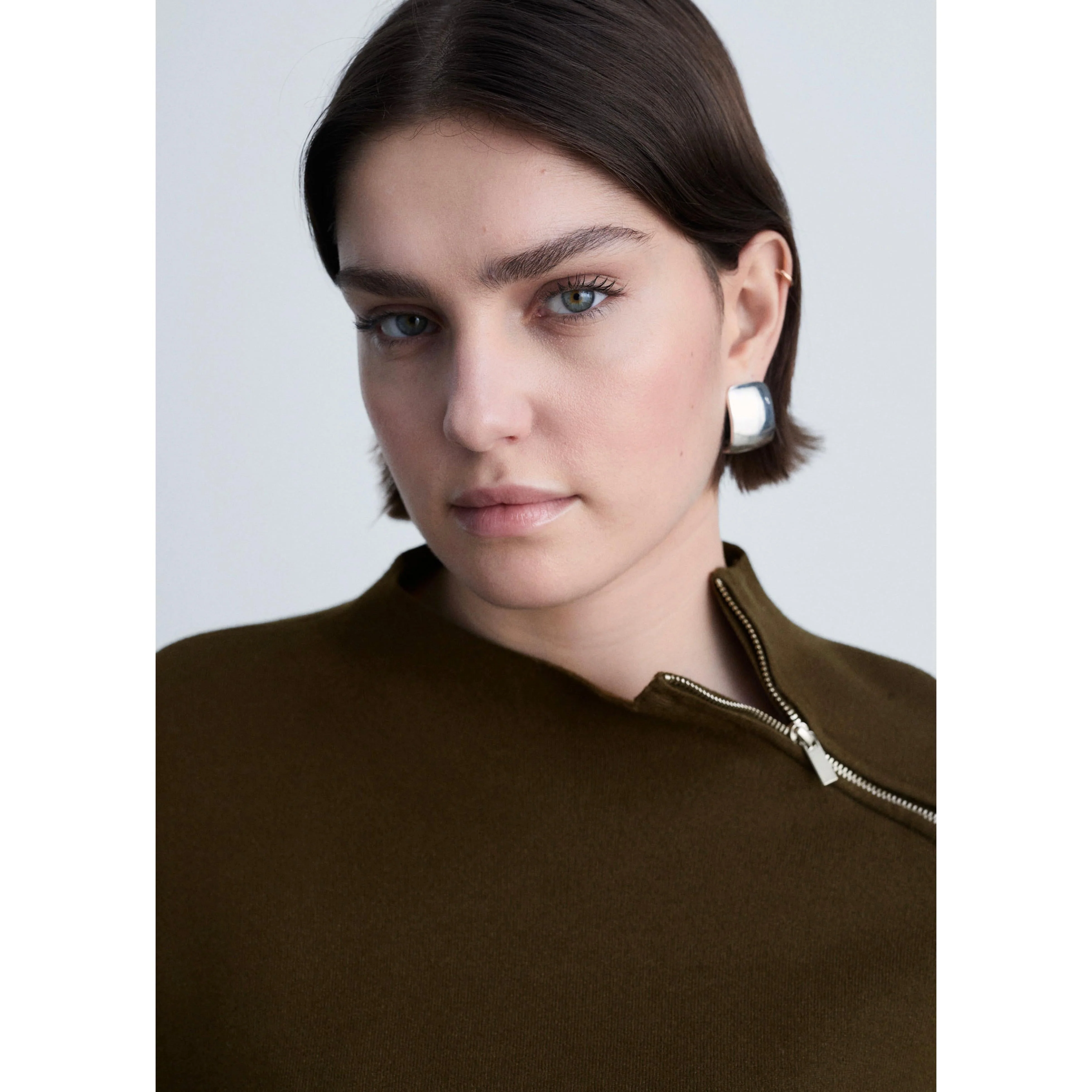 Pull-Over Col Montant Zip - Khaki - Image 6