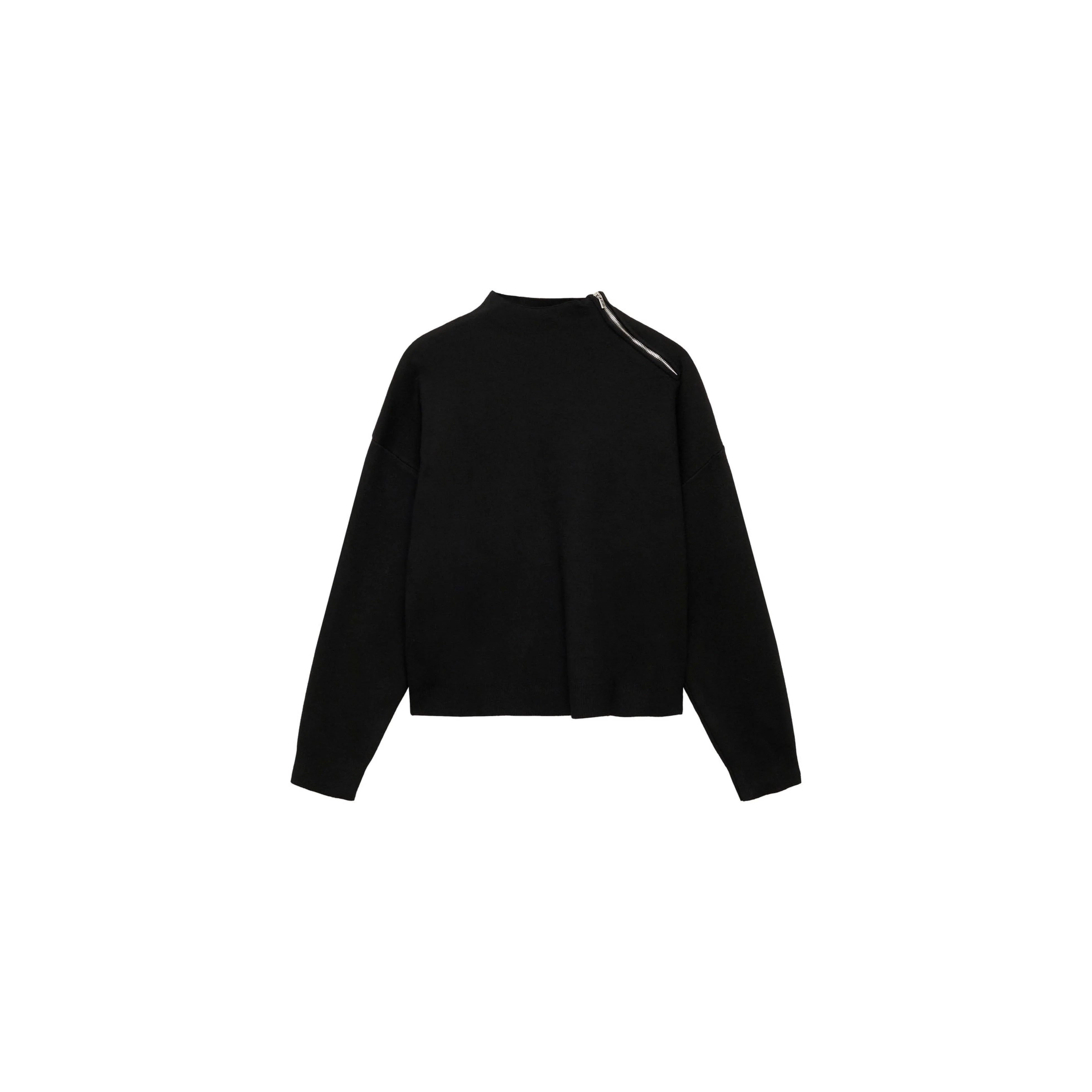 Pull-Over Col Montant Zip - Black - Image 3