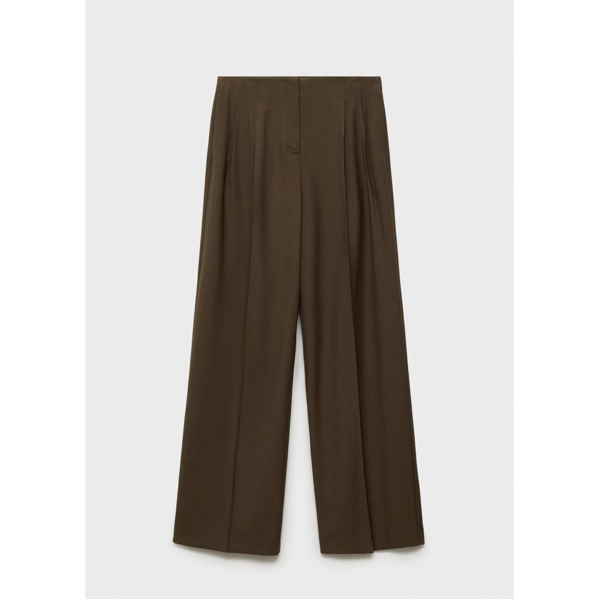 Wideleg Suit Trousers - Khaki - Image 2