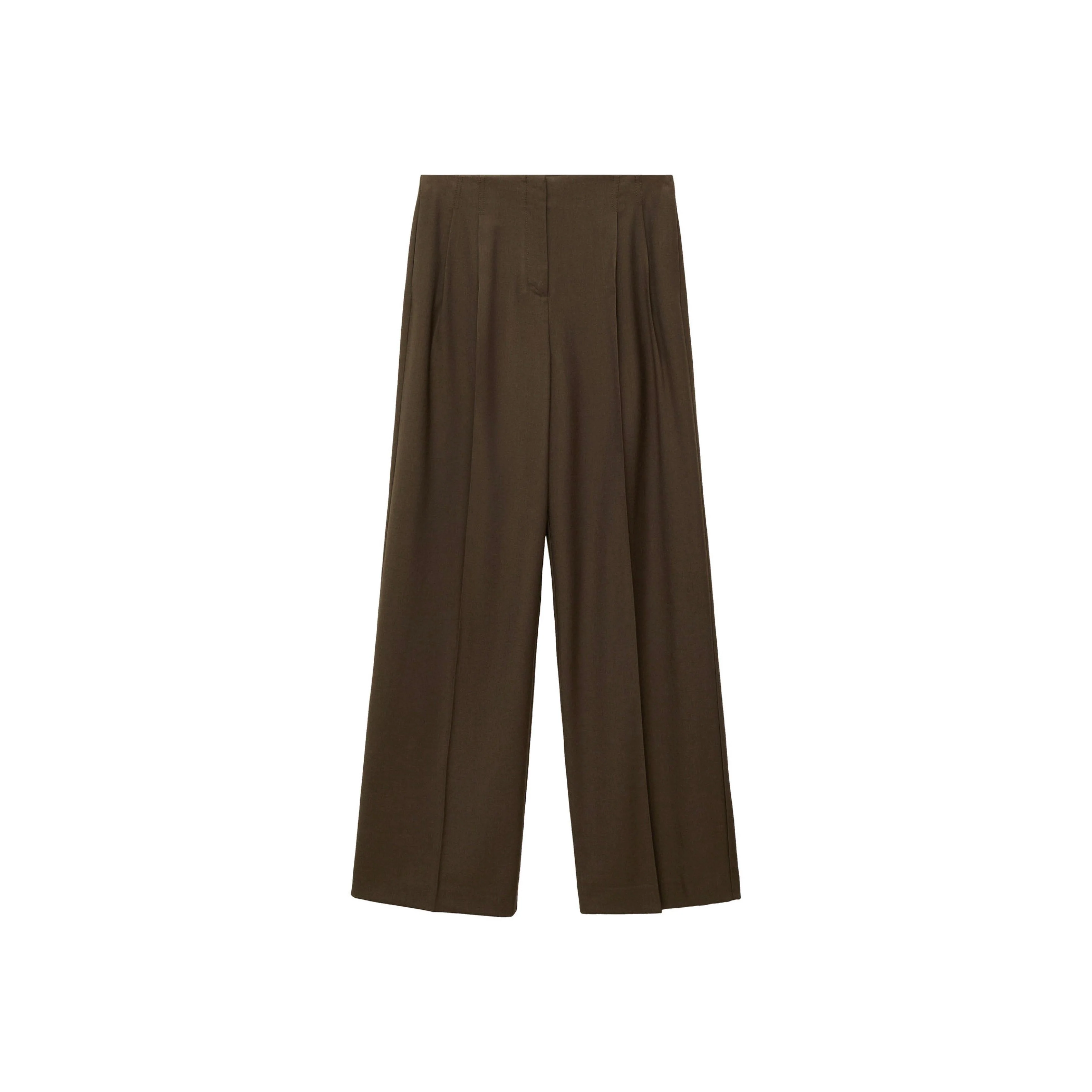 Wideleg Suit Trousers - Khaki - Image 3