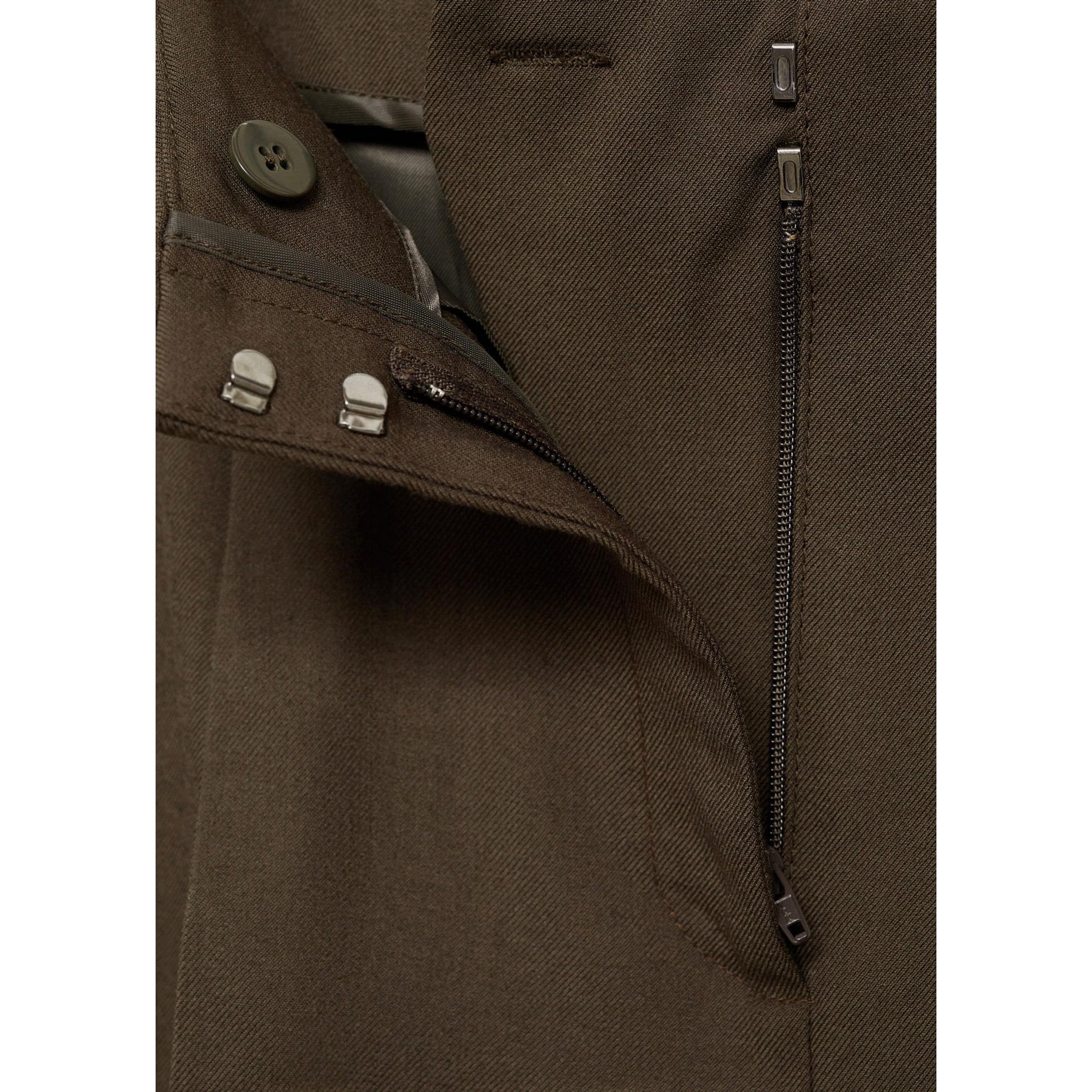 Wideleg Suit Trousers - Khaki - Image 6