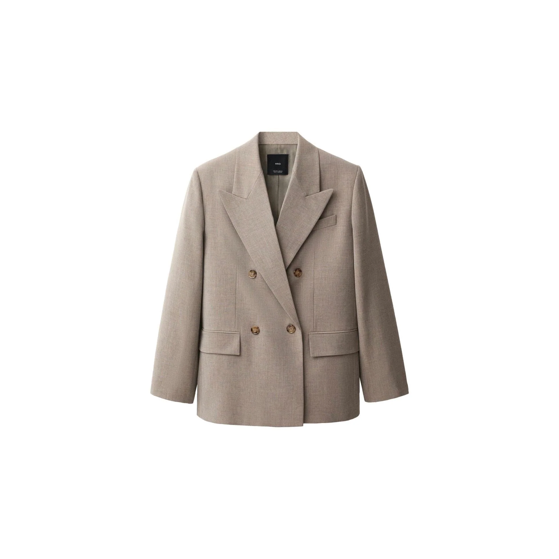 Blazer Costume Laine Mélangée - Medium Brown - Image 3