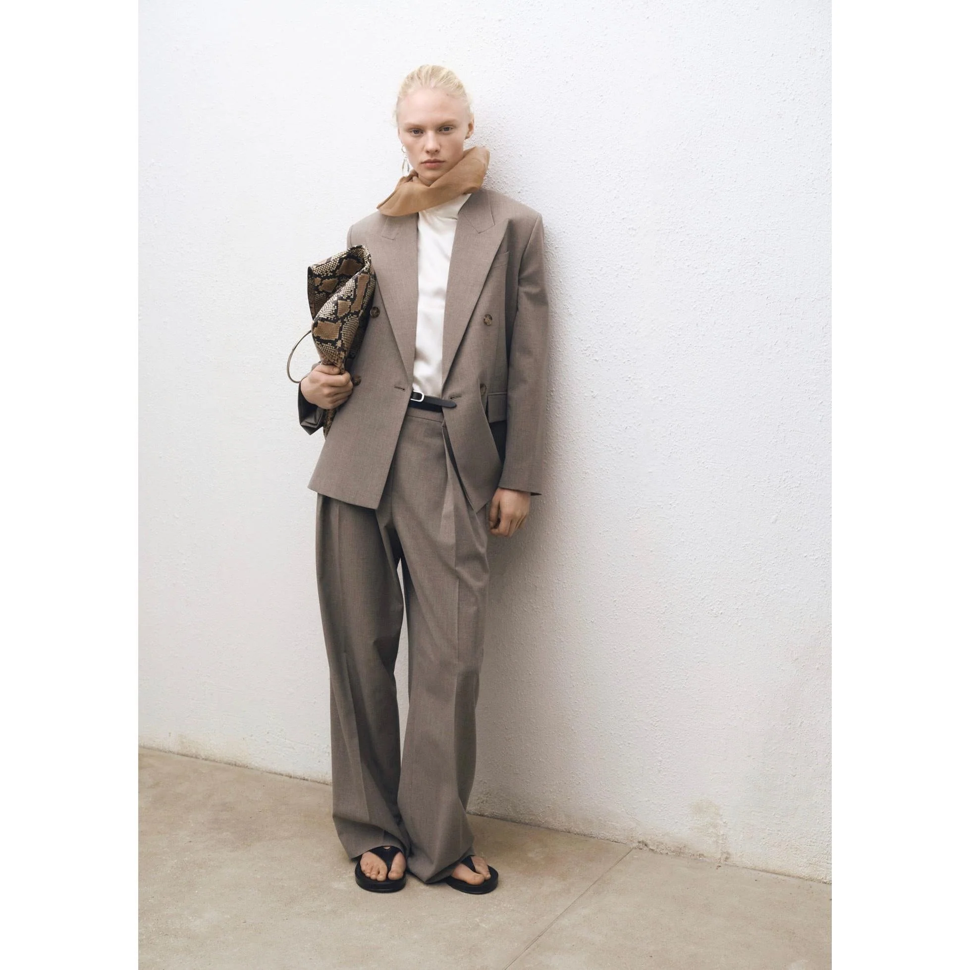 Blazer Costume Laine Mélangée - Medium Brown - Image 7
