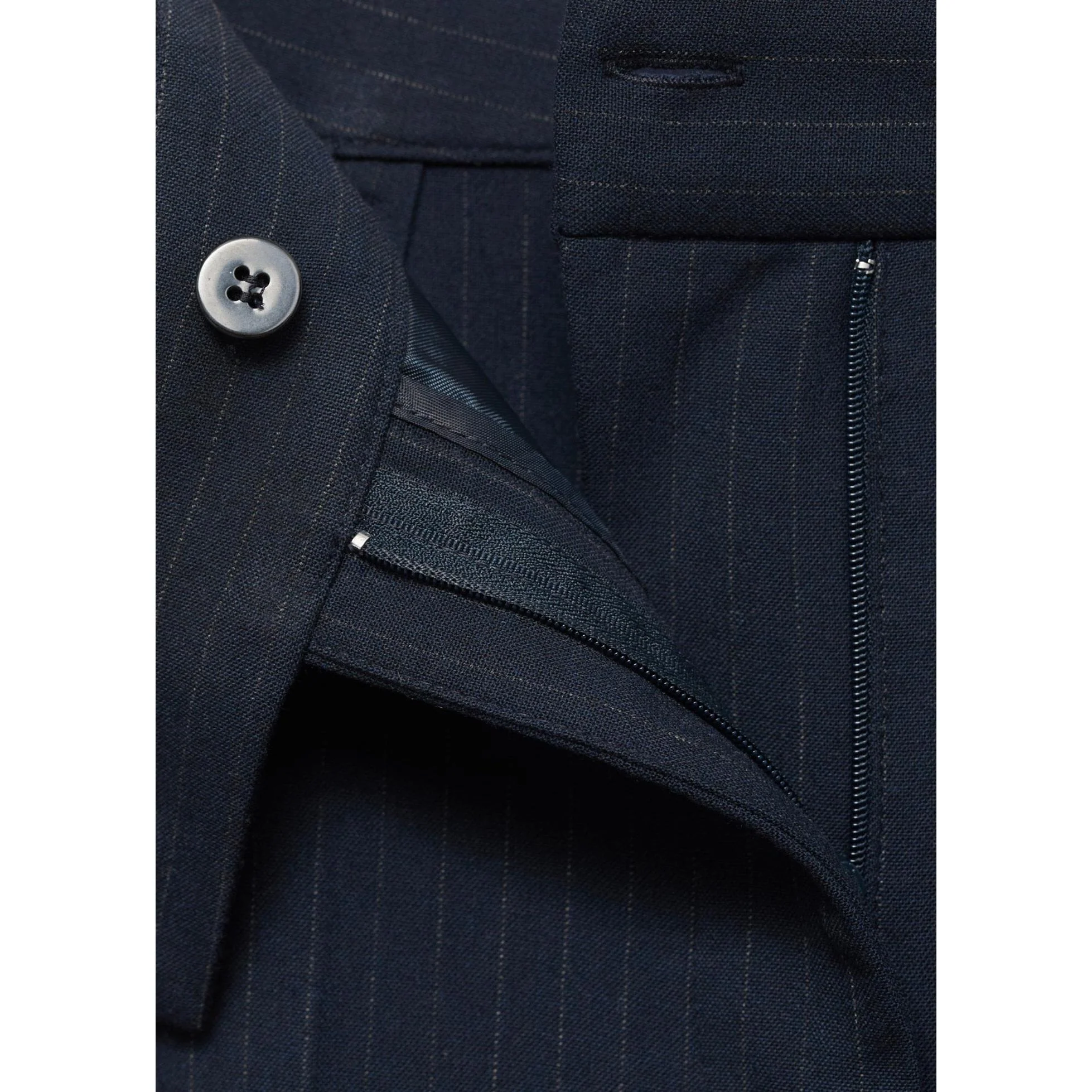 Pantalon De Costume Fines Rayures - Dark Navy - Image 6