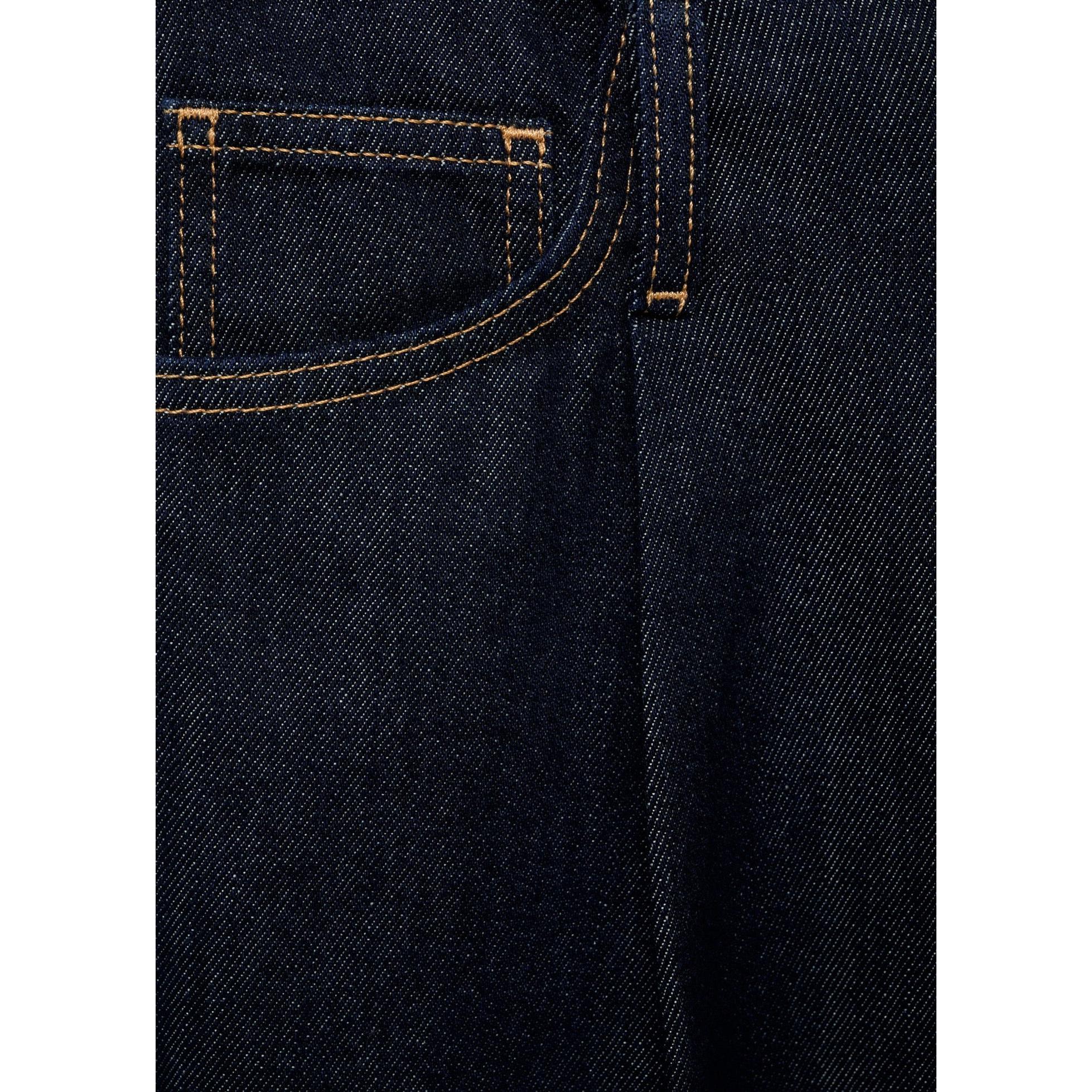 Pantalon En Denim Wideleg Taille Effilochée - Open Blue - Image 7