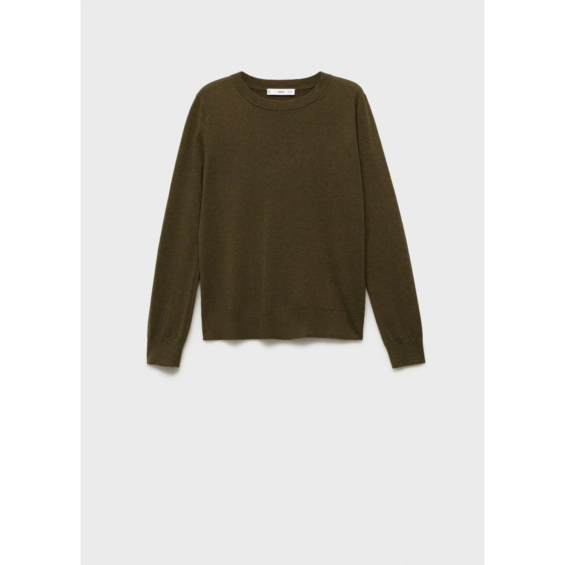 Pull-Over Laine Mélangée Col Rond - Khaki - Image 2