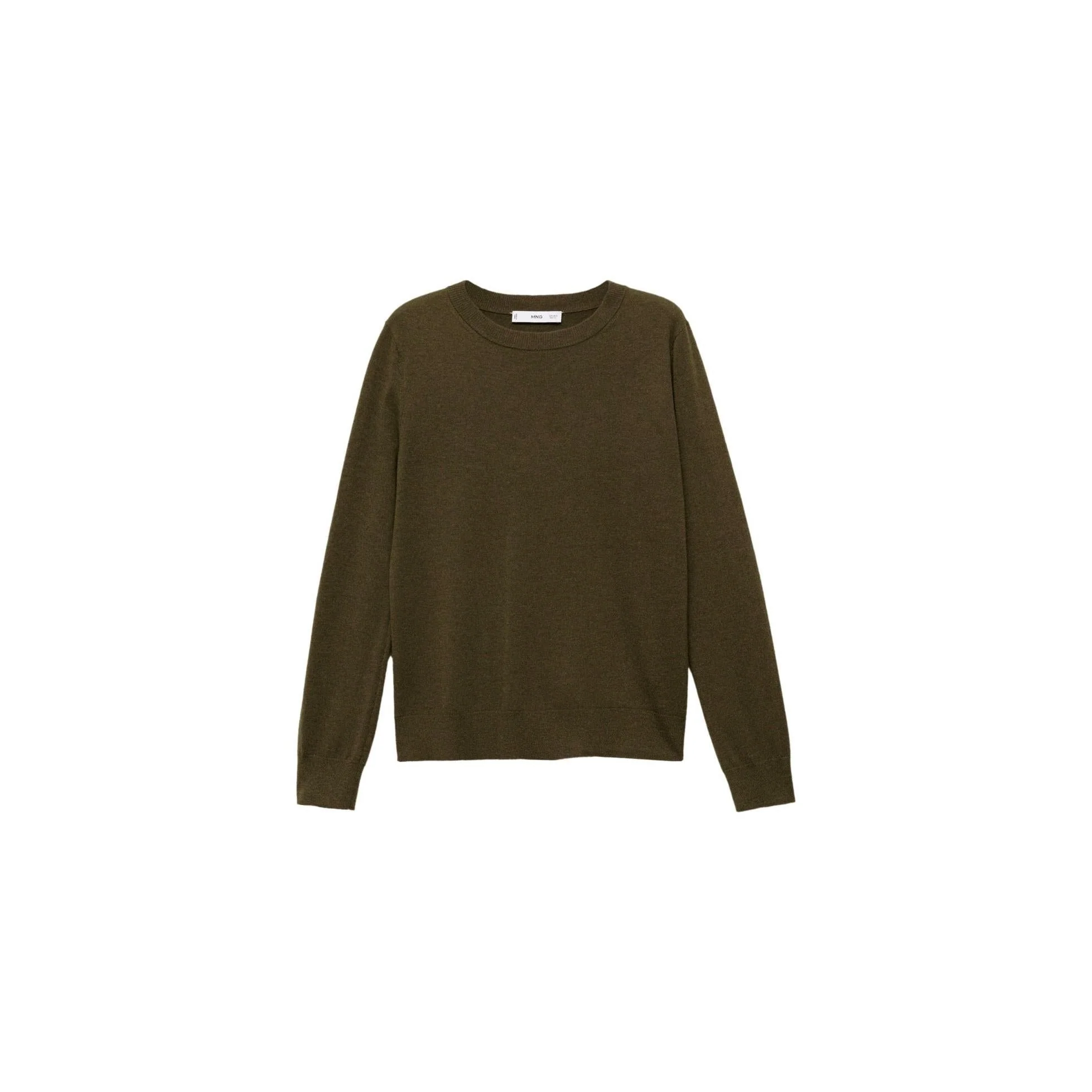 Pull-Over Laine Mélangée Col Rond - Khaki - Image 3