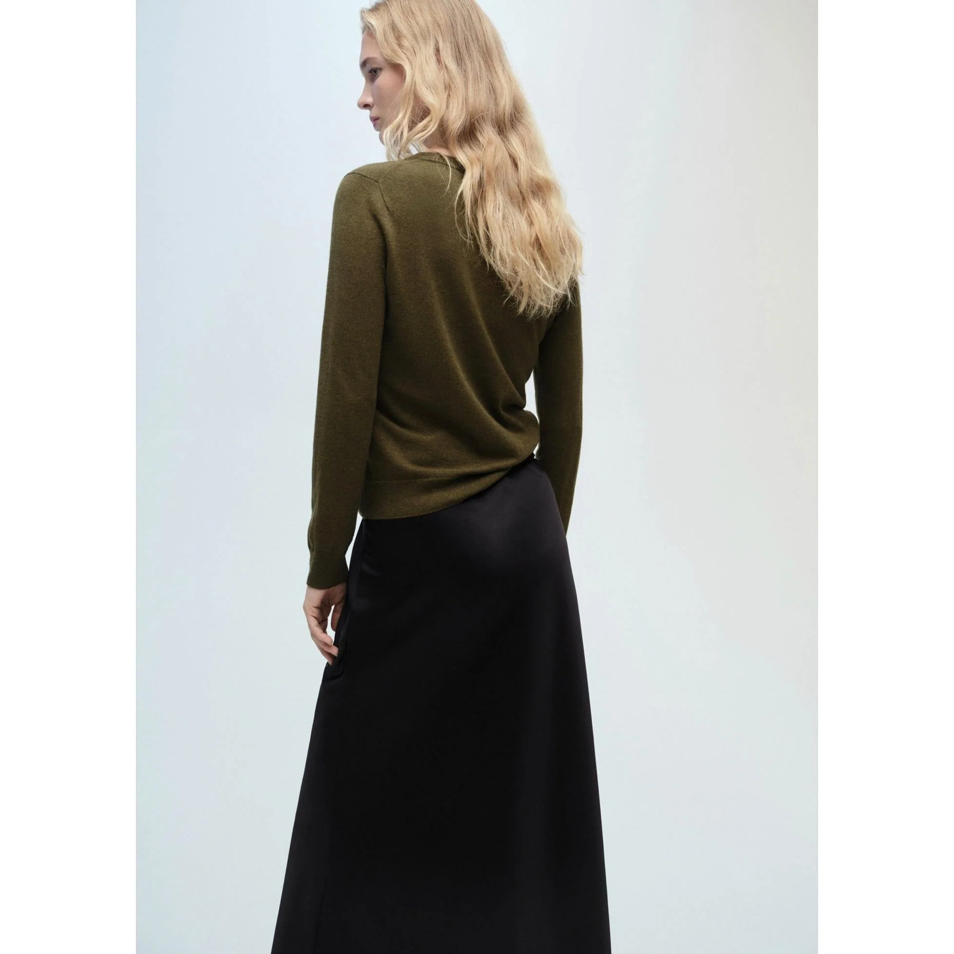 Pull-Over Laine Mélangée Col Rond - Khaki - Image 6