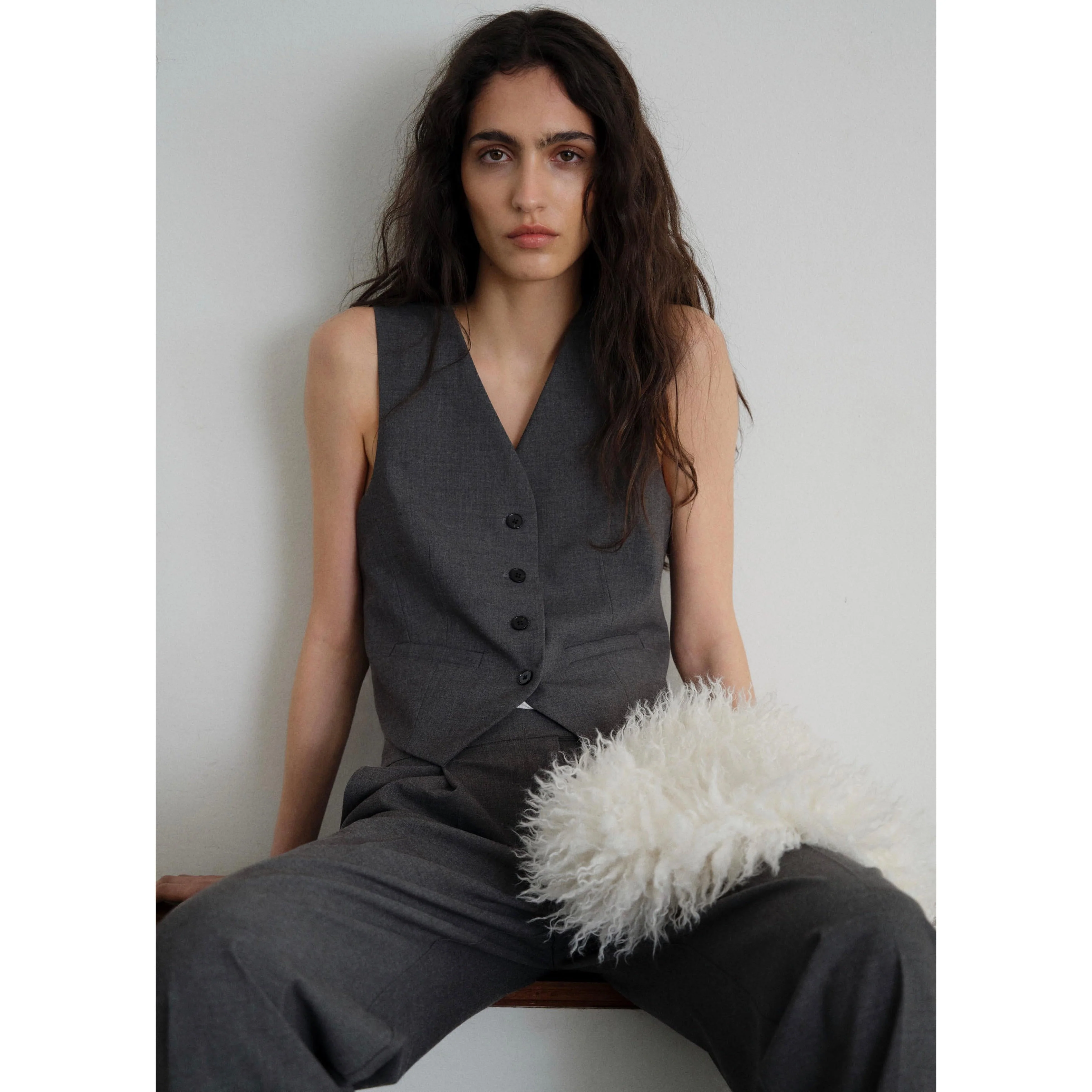 Gilet Costume Ceinture Réglable - Grey - Image 4