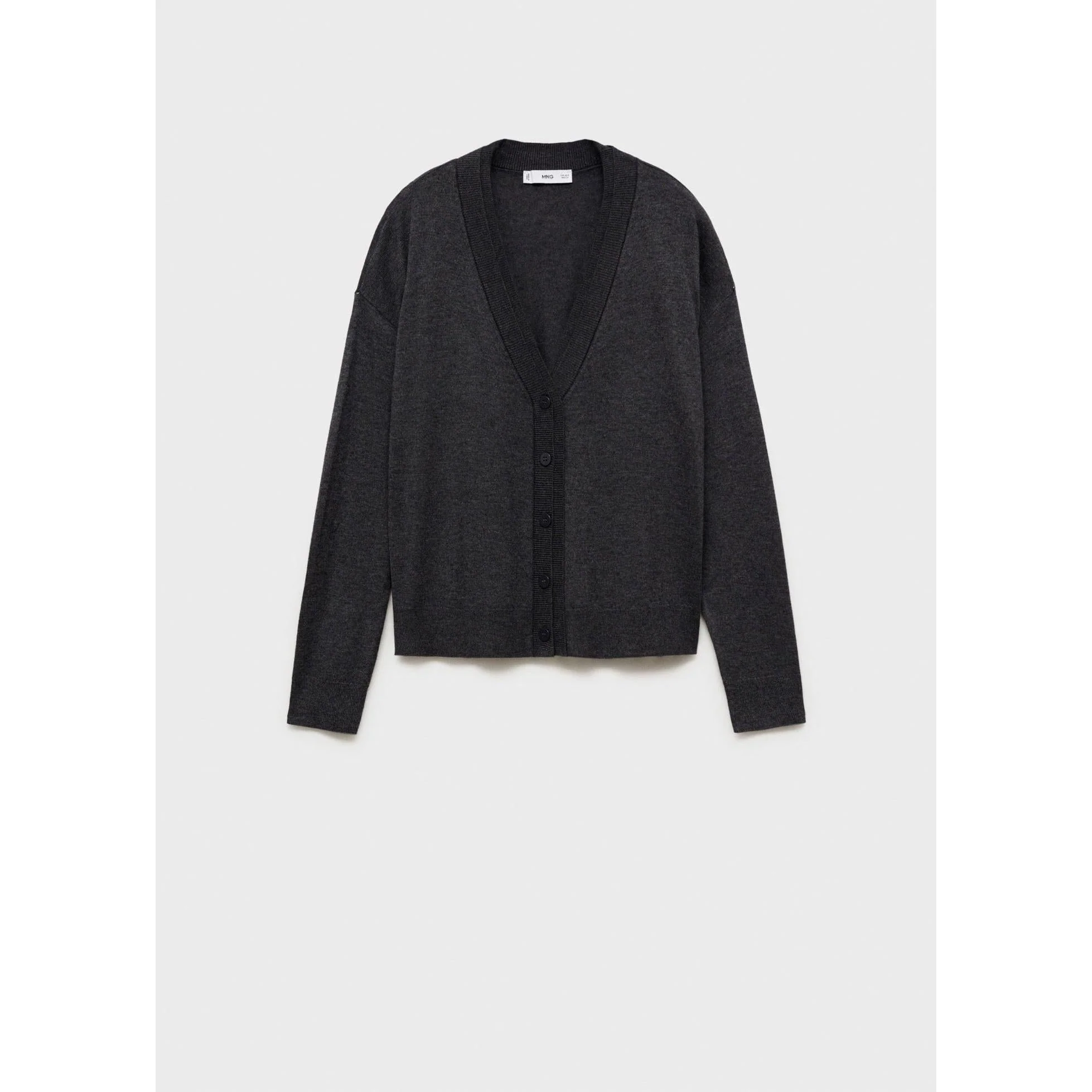 Cardigan Maille Col V - Dark Heather Grey - Image 2