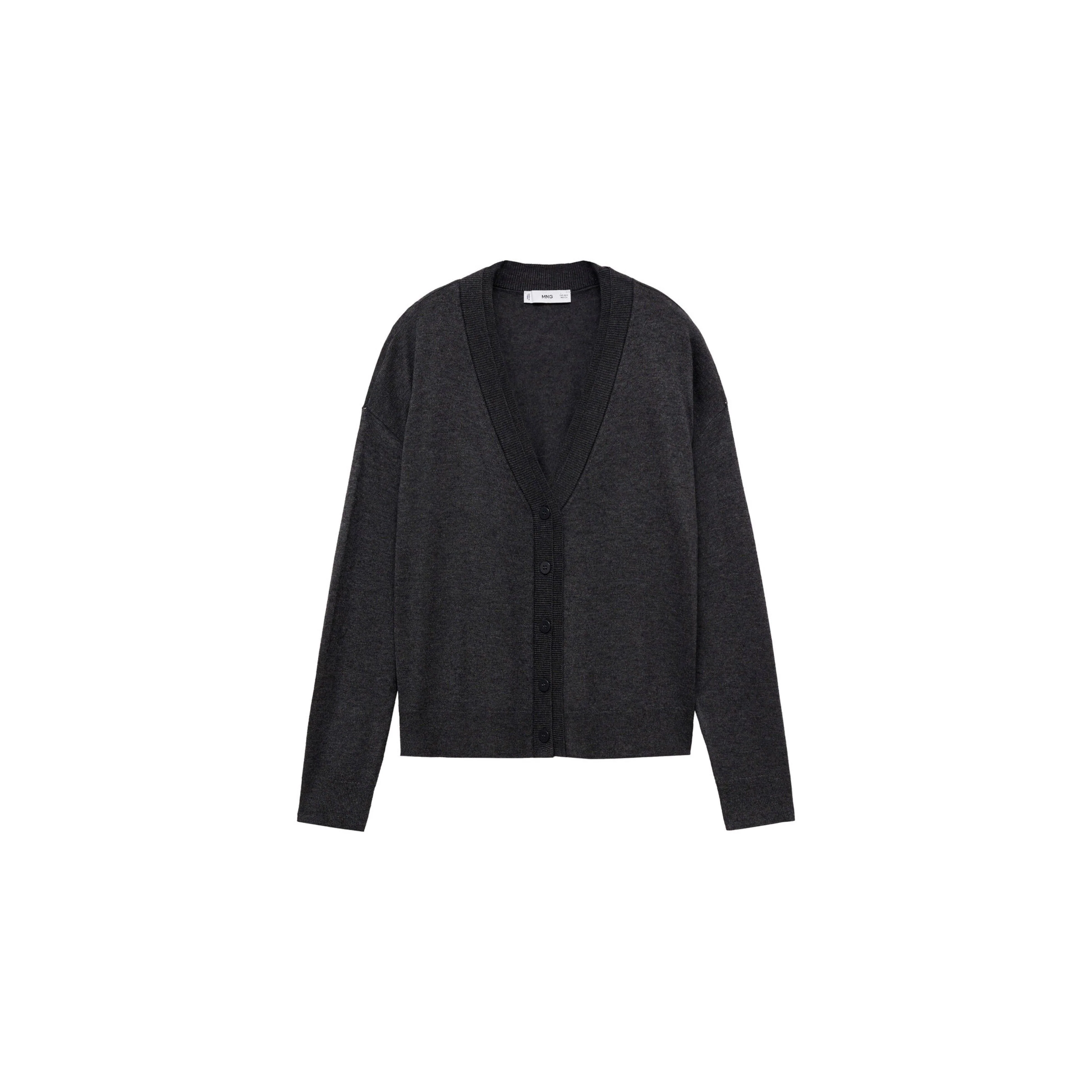 Cardigan Maille Col V - Dark Heather Grey - Image 3