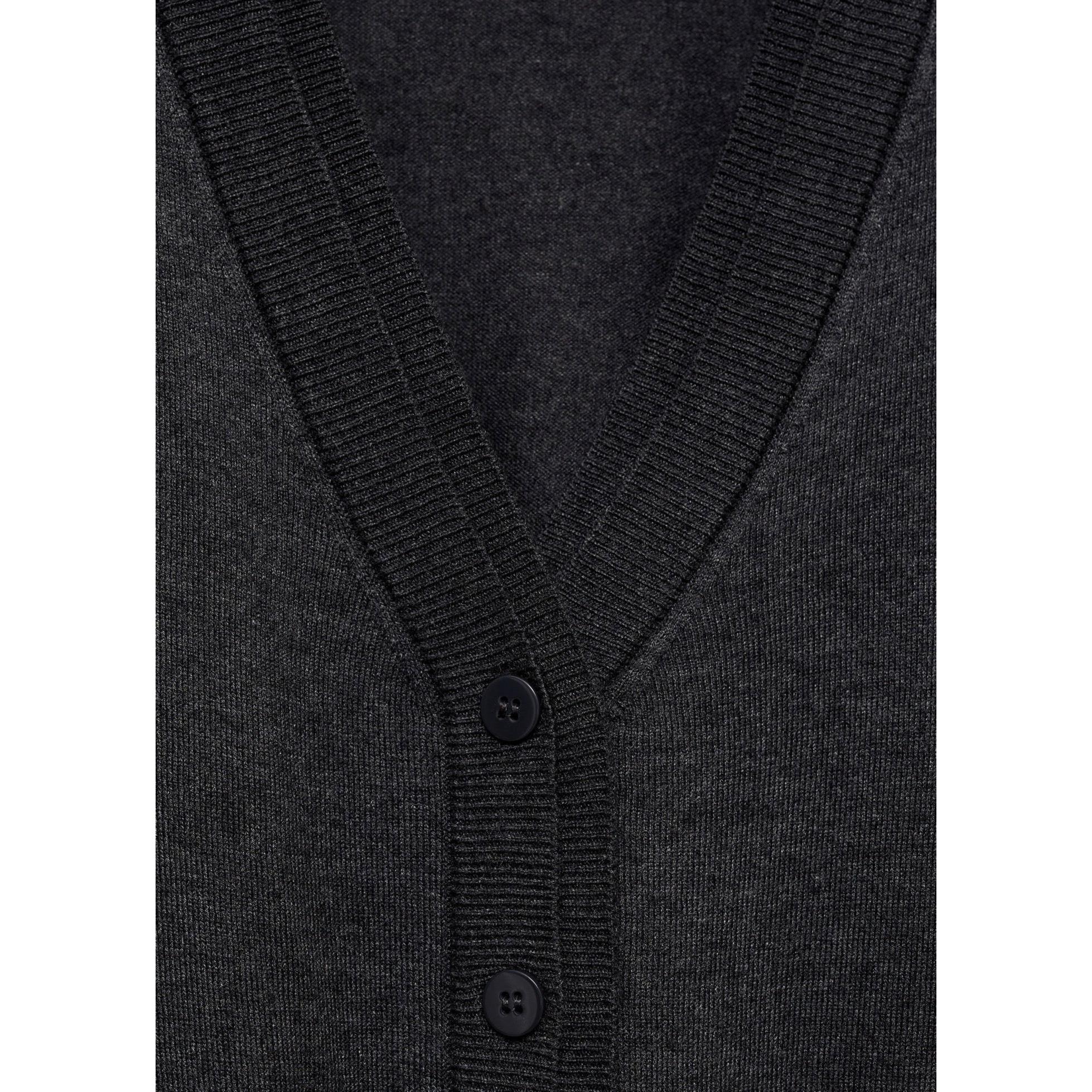 Cardigan Maille Col V - Dark Heather Grey - Image 5