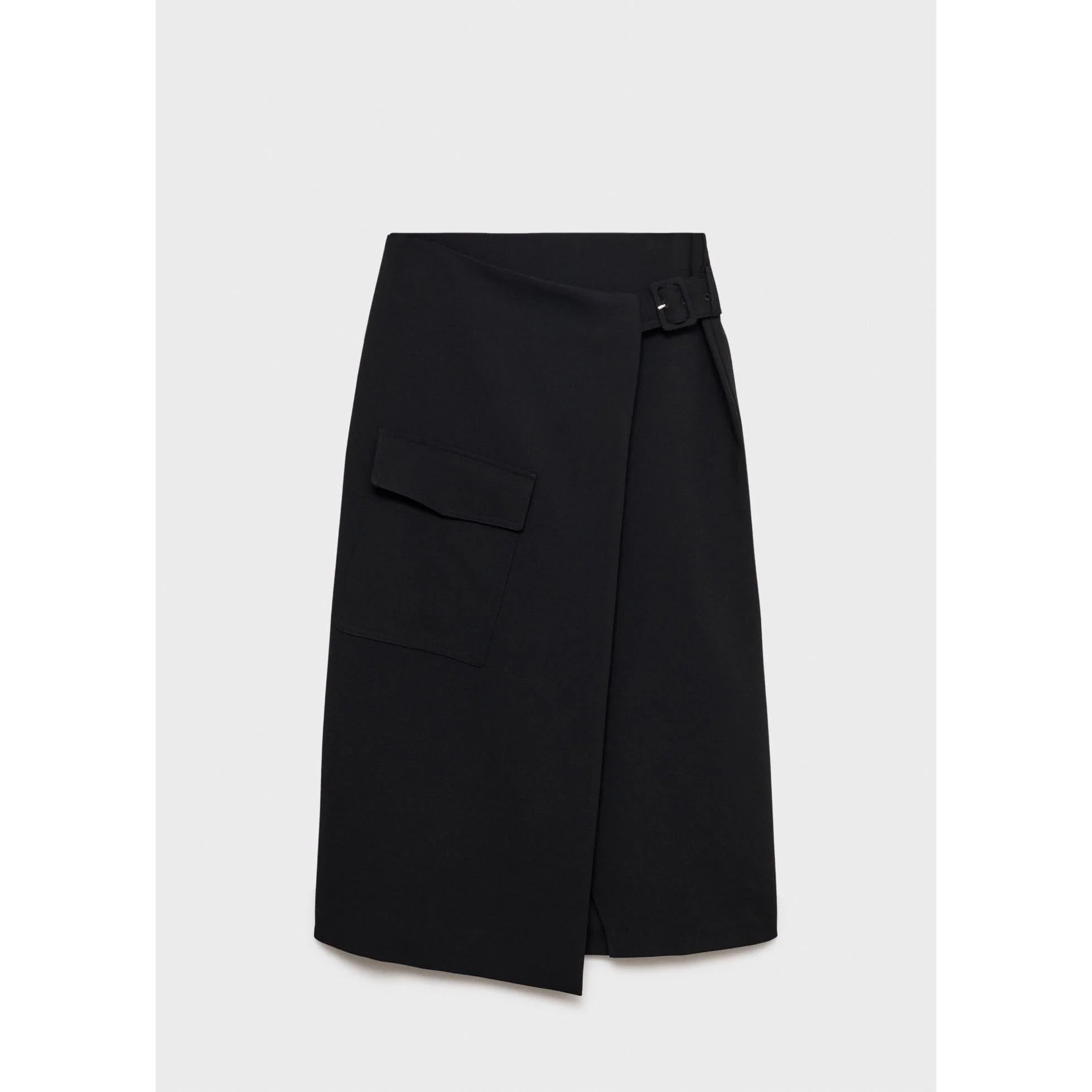 Jupe Midi Détail Boucle - Black - Image 2