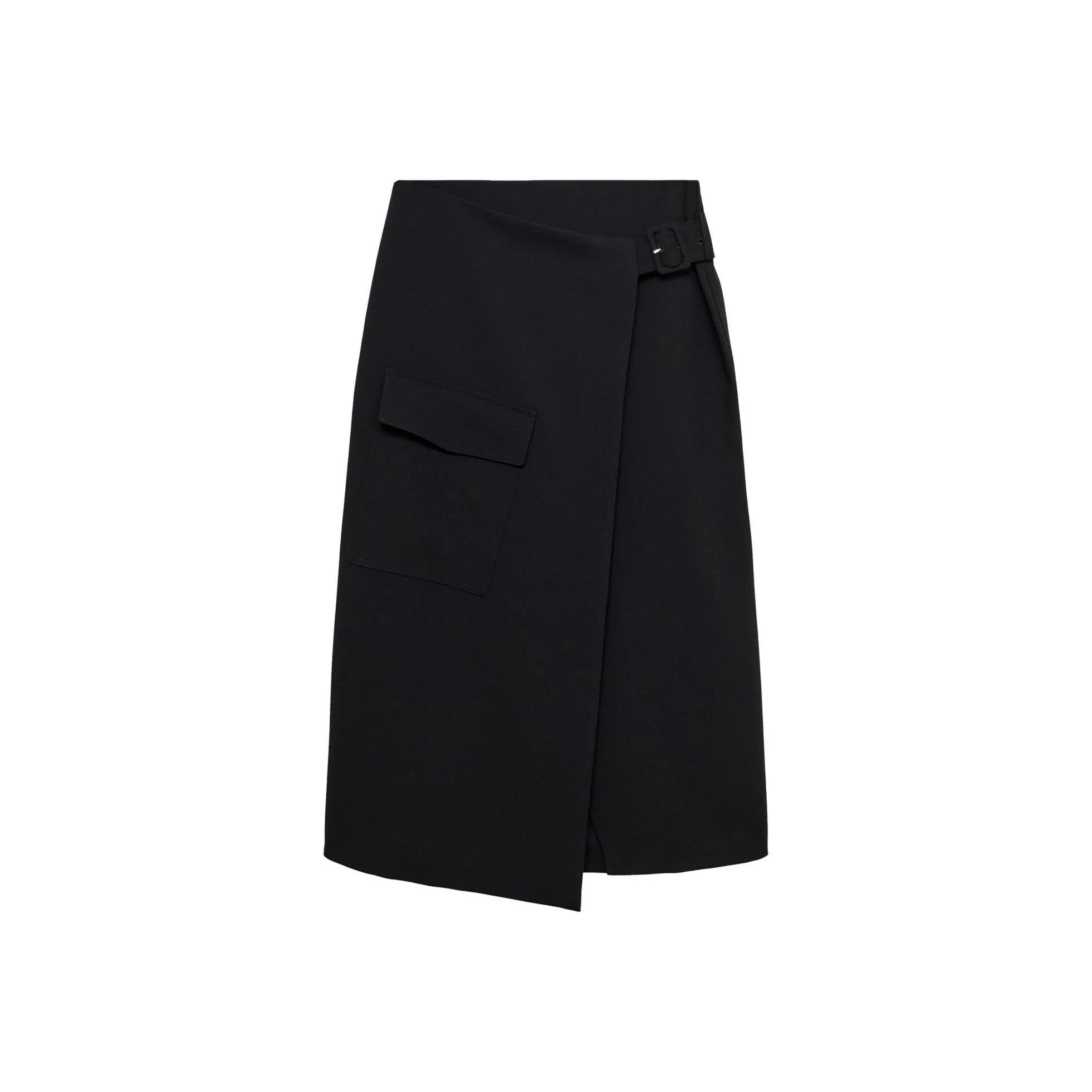 Jupe Midi Détail Boucle - Black - Image 3