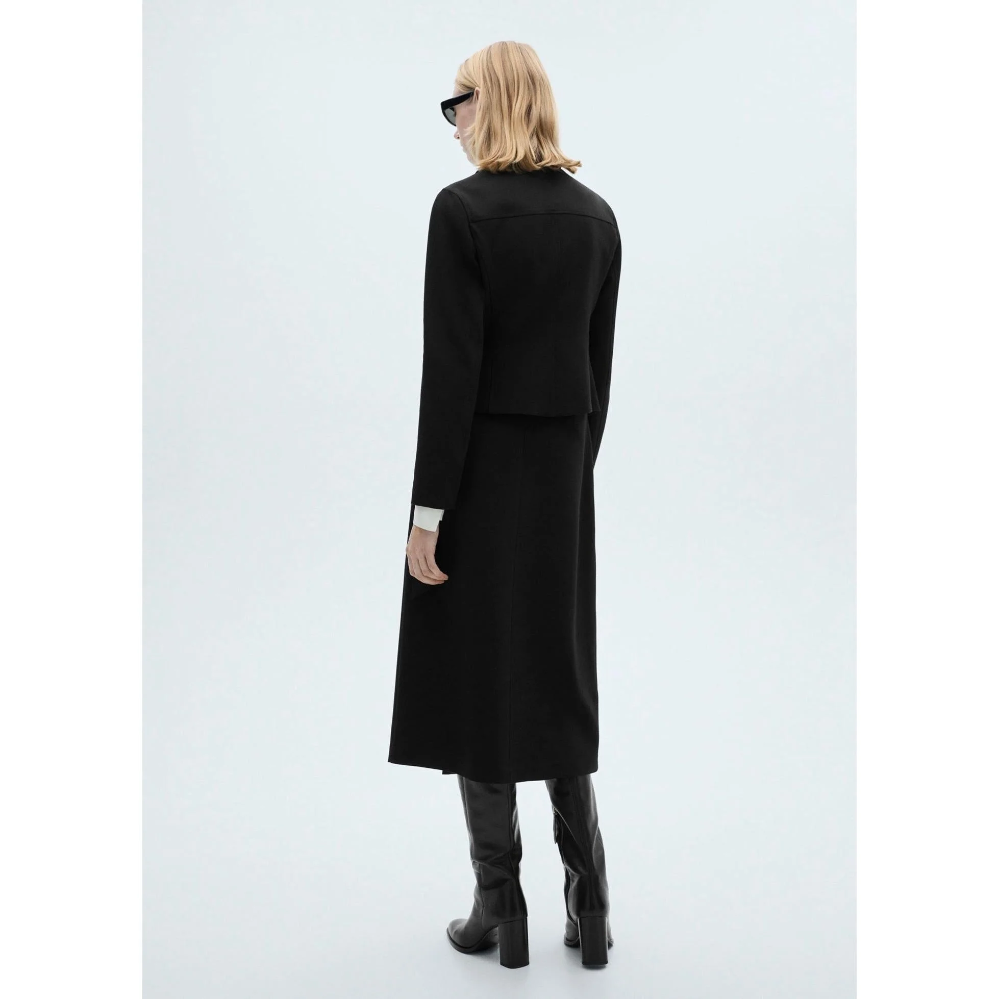Jupe Midi Détail Boucle - Black - Image 6