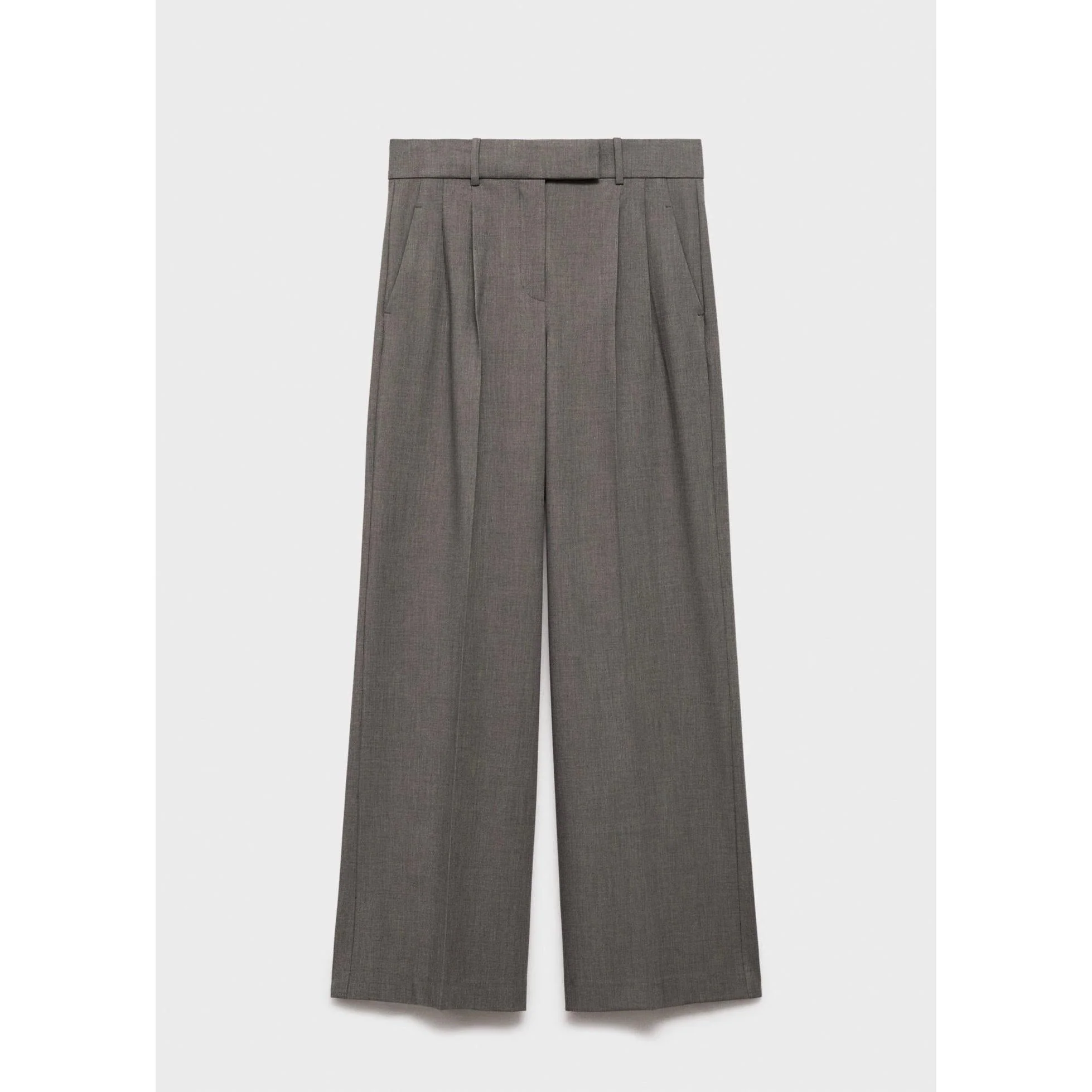 Wideleg Suit Trousers - Brown - Image 2
