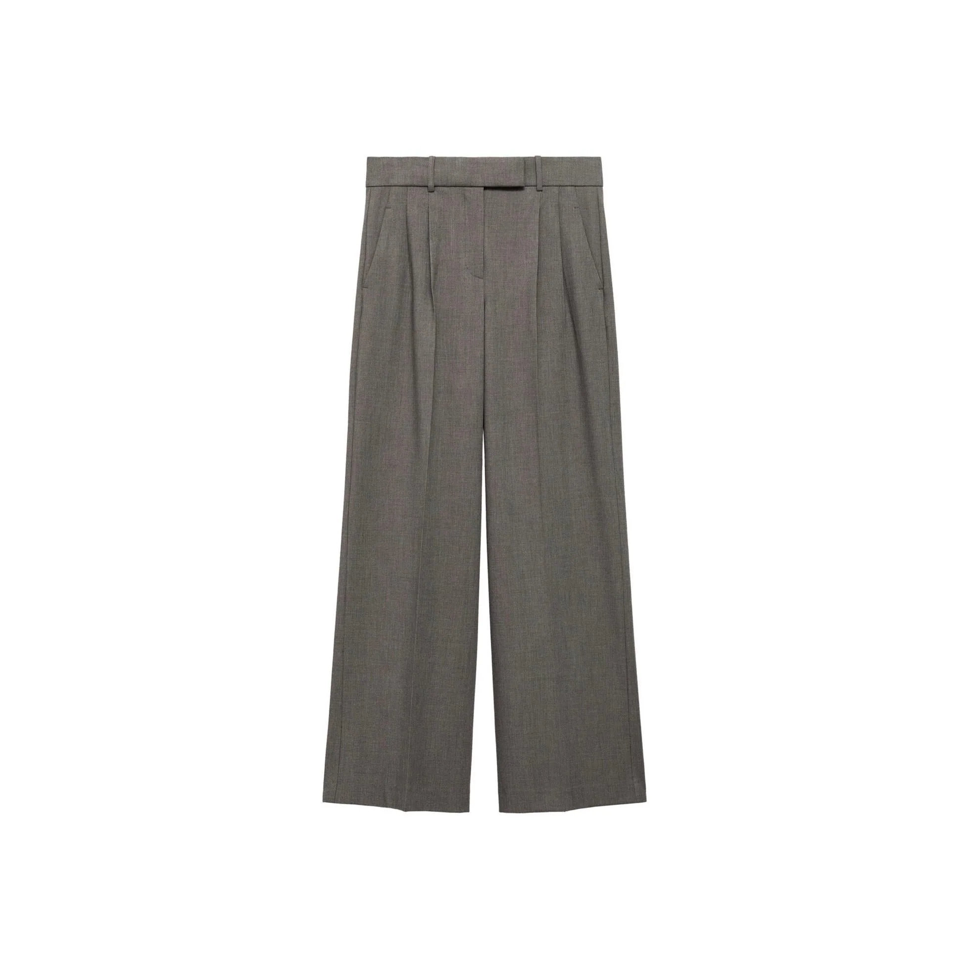 Wideleg Suit Trousers - Brown - Image 3