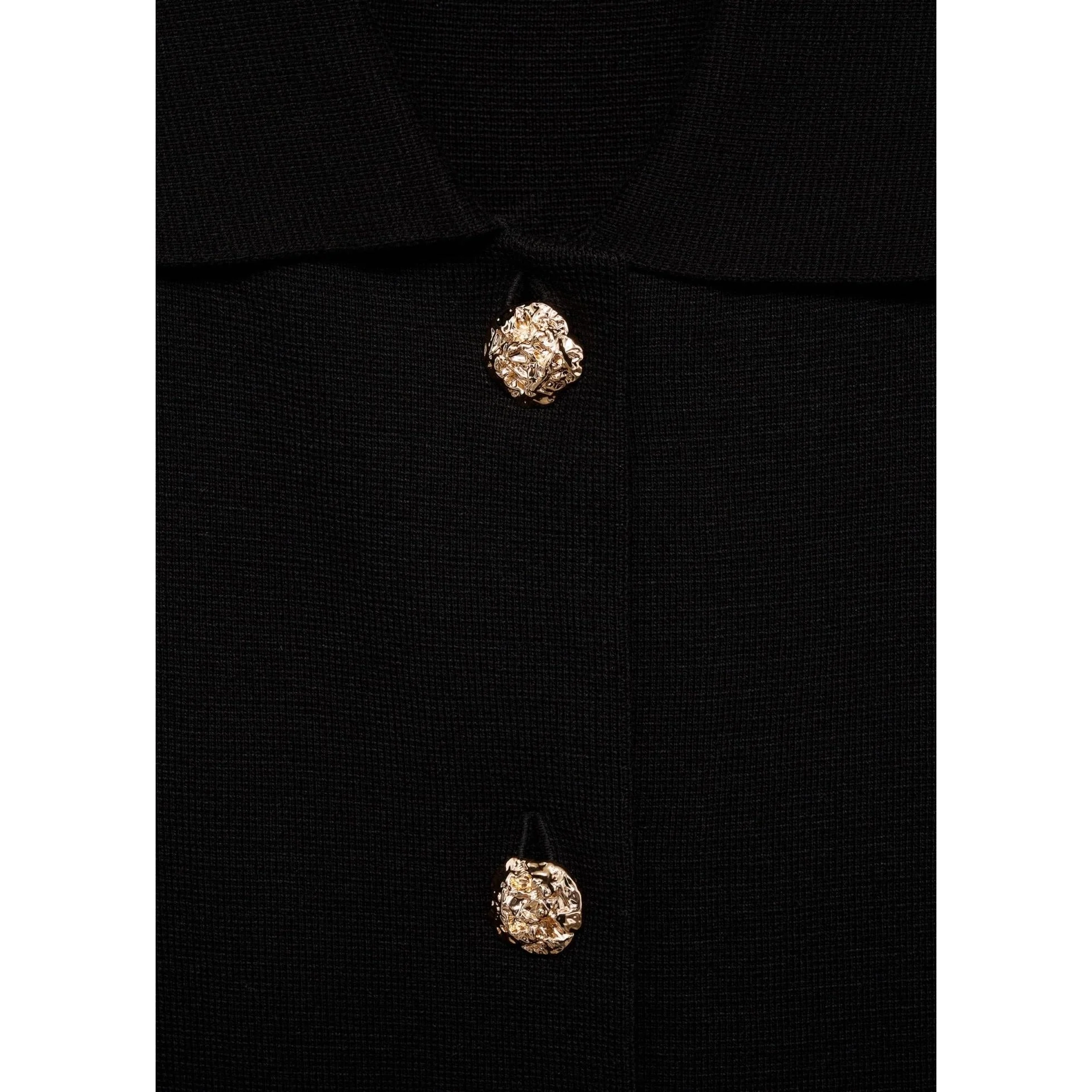 Gilet Maille Boutons Bijoux - Black - Image 5