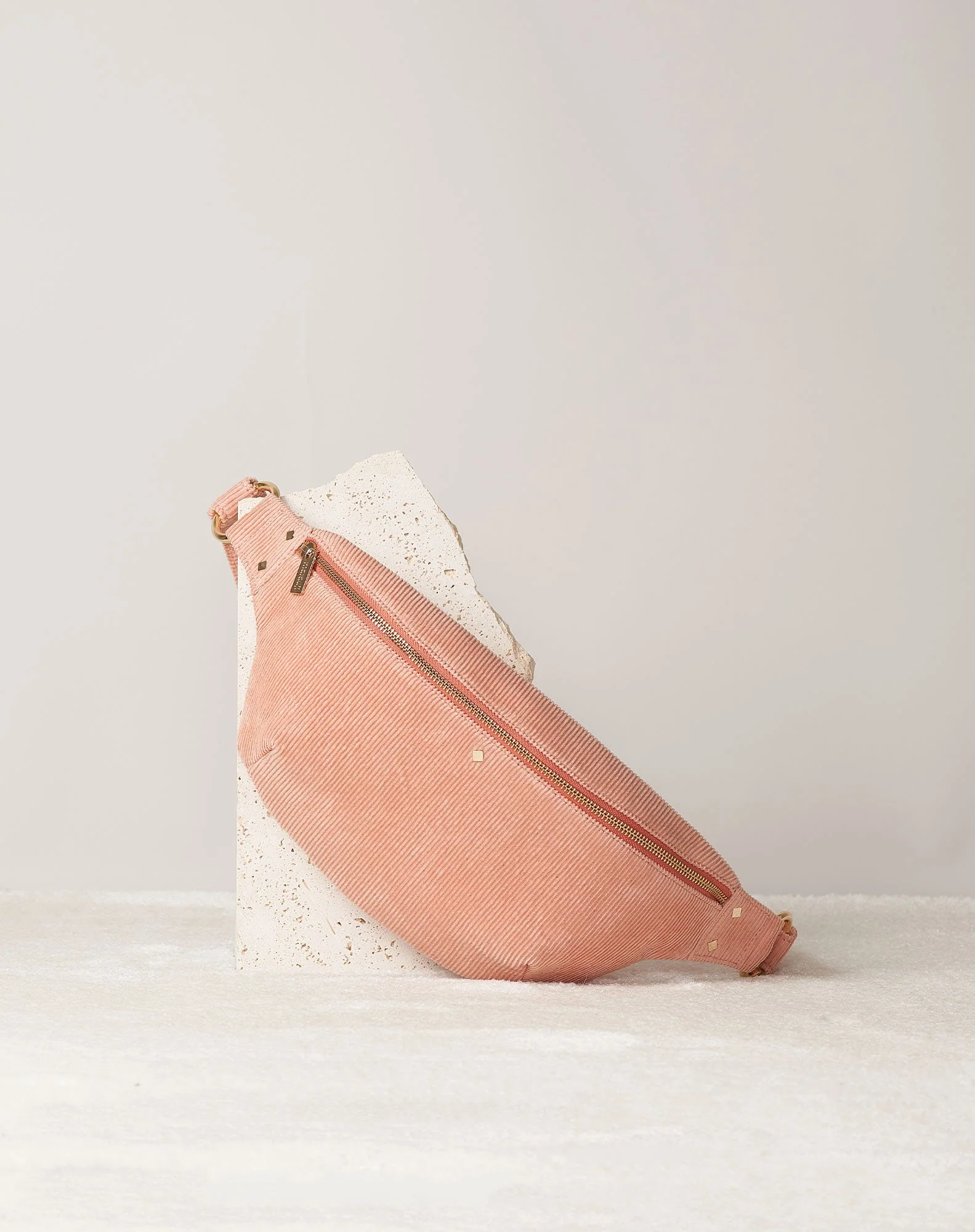 Sac Banane Misha Velours - Rose - Image 2