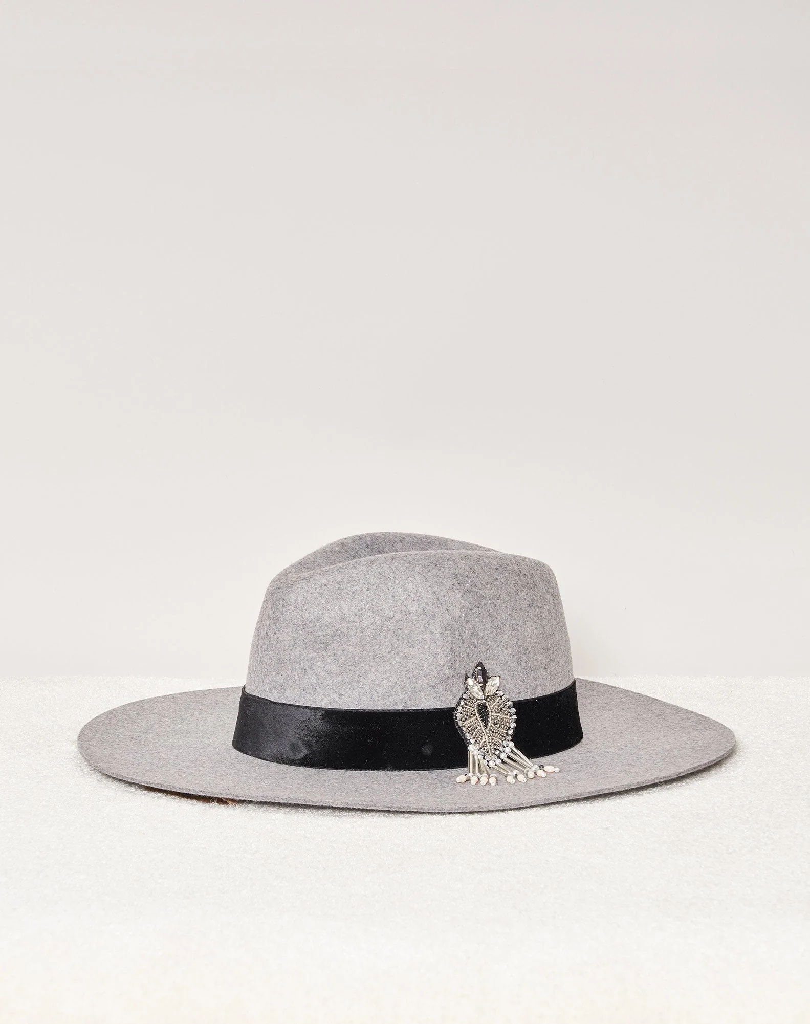 Chapeau Victor - Gris Chine Velours Broderie Balkans - Image 4