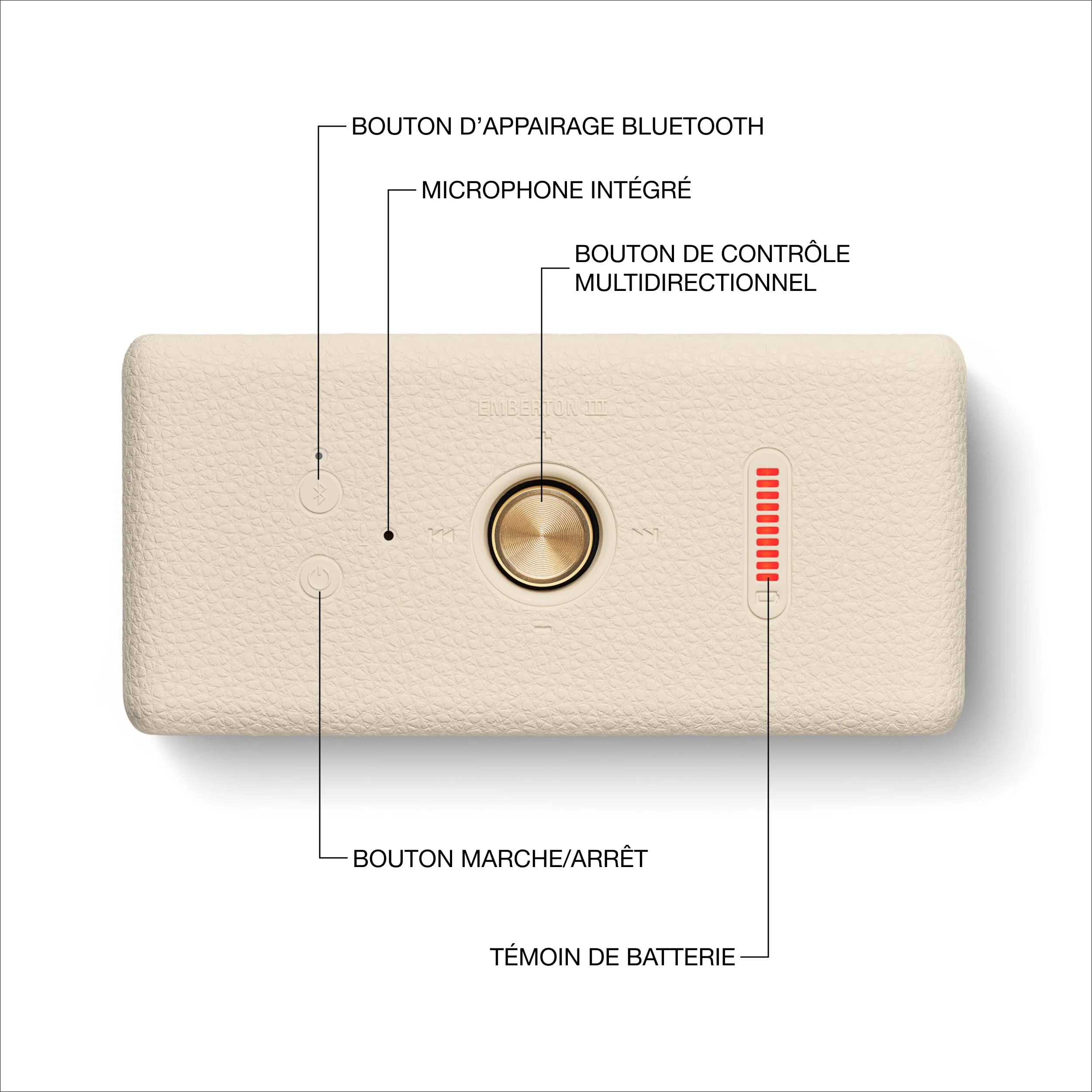 Marshall - Enceinte Portable - Emberton III - Crème - Image 8