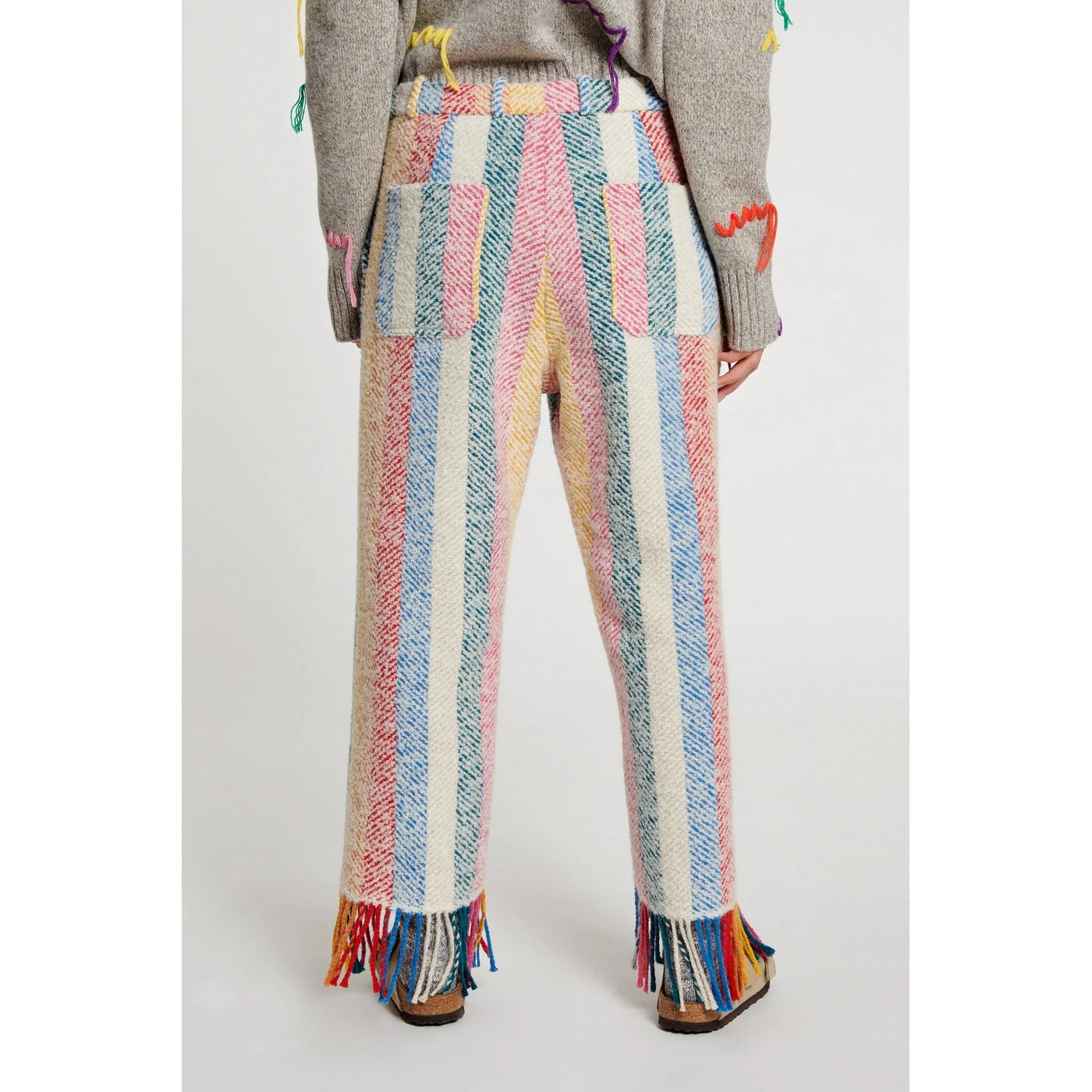 Pantalon Stripe Blanket Fringed Hem - Image 3