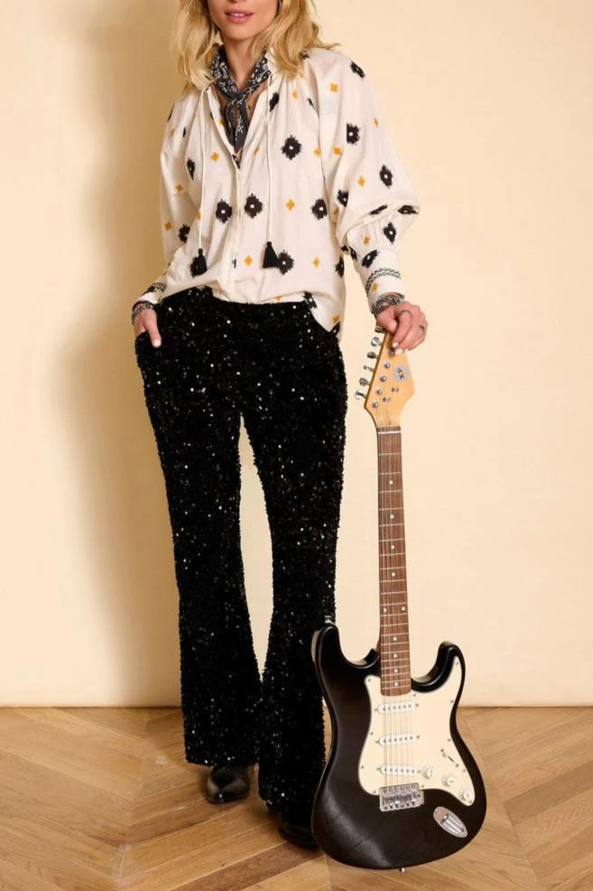 Pantalon Paillette - Noir - Image 6
