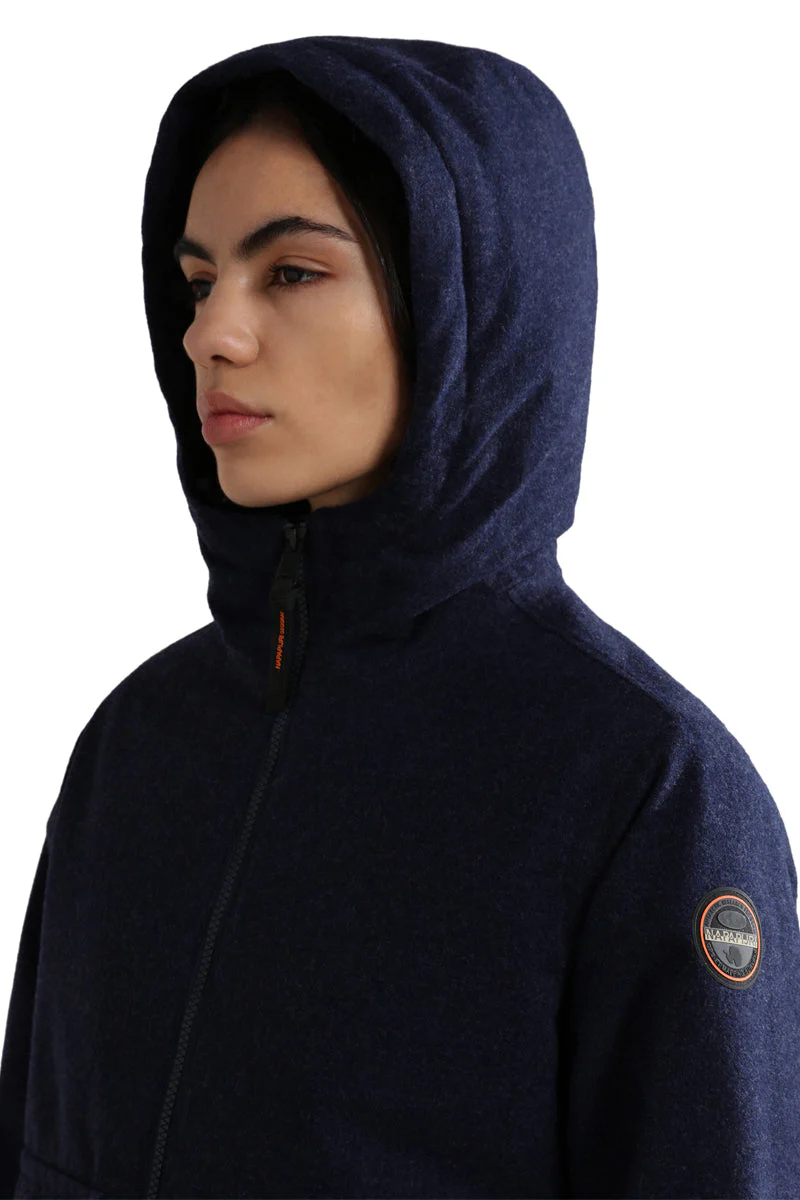 Veste À Capuche En Laine A-Sami Bleu Marine - Femme - Image 3