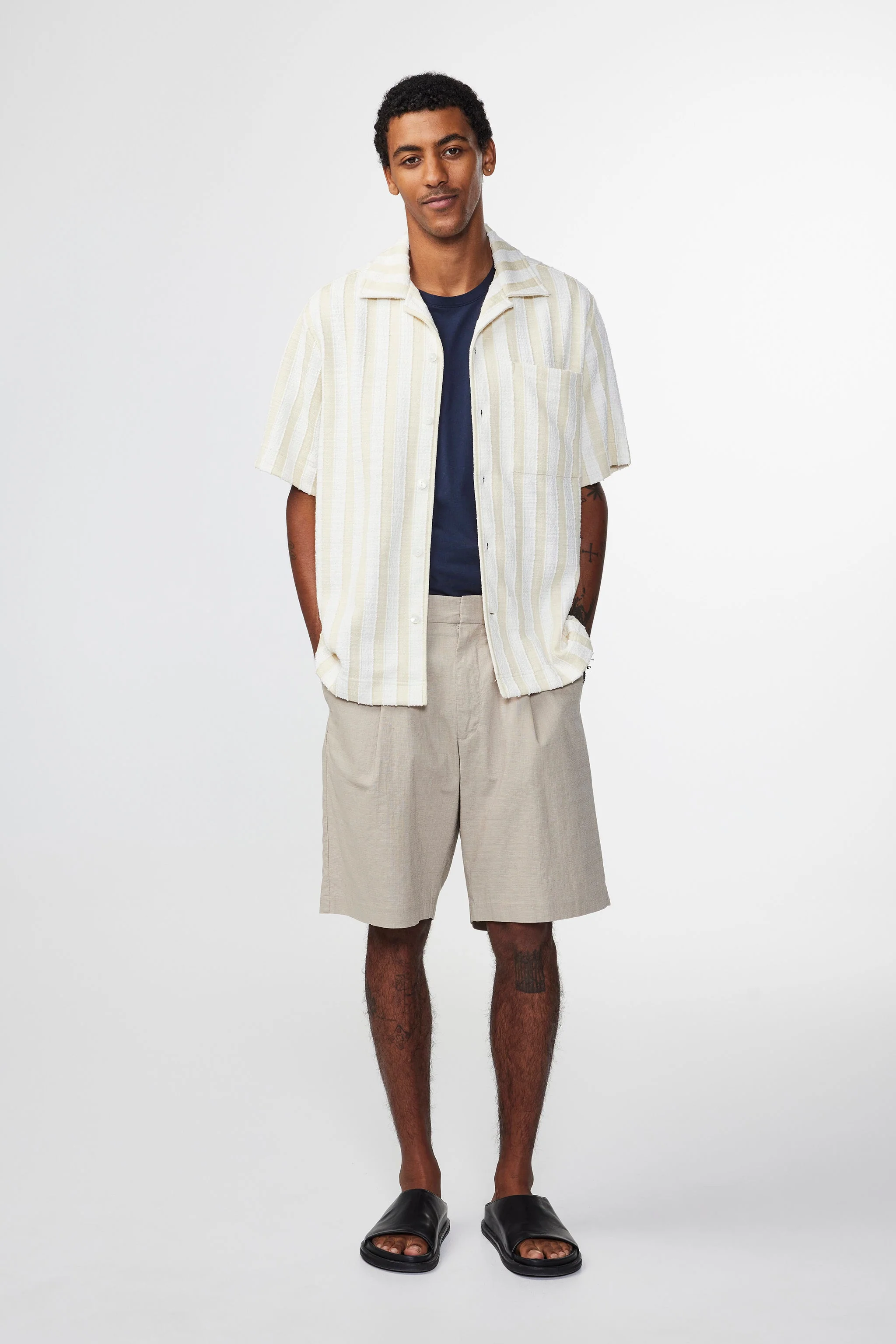 Chemise Julio SS - Khaki Stripe - Image 2