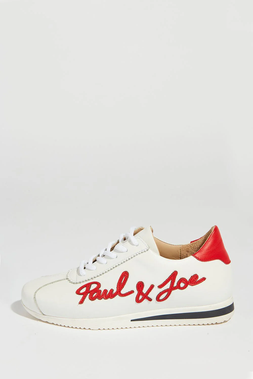 Paul & Joe - Paire De Baskets Blanches Et Logo Rouge Paul & Joe En Cuir - Image 2