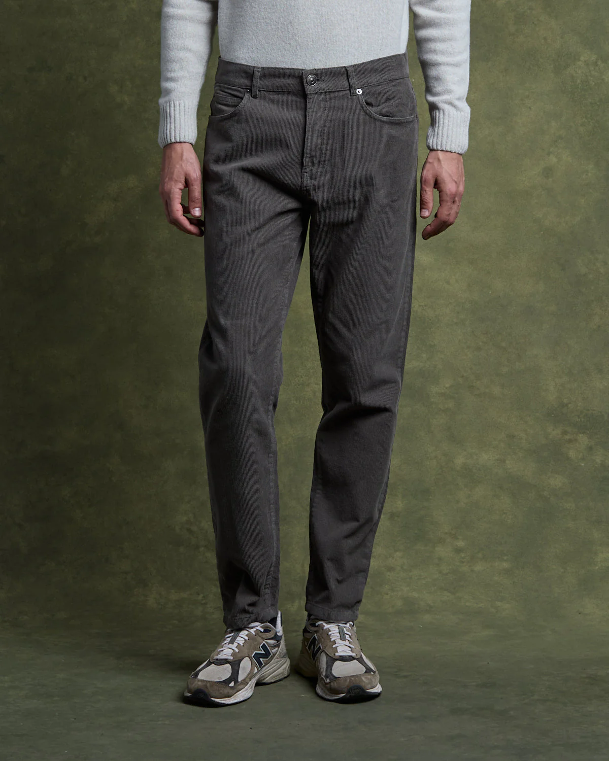 Pantalon Cinq Poches Dean Velours - Galet - Image 3