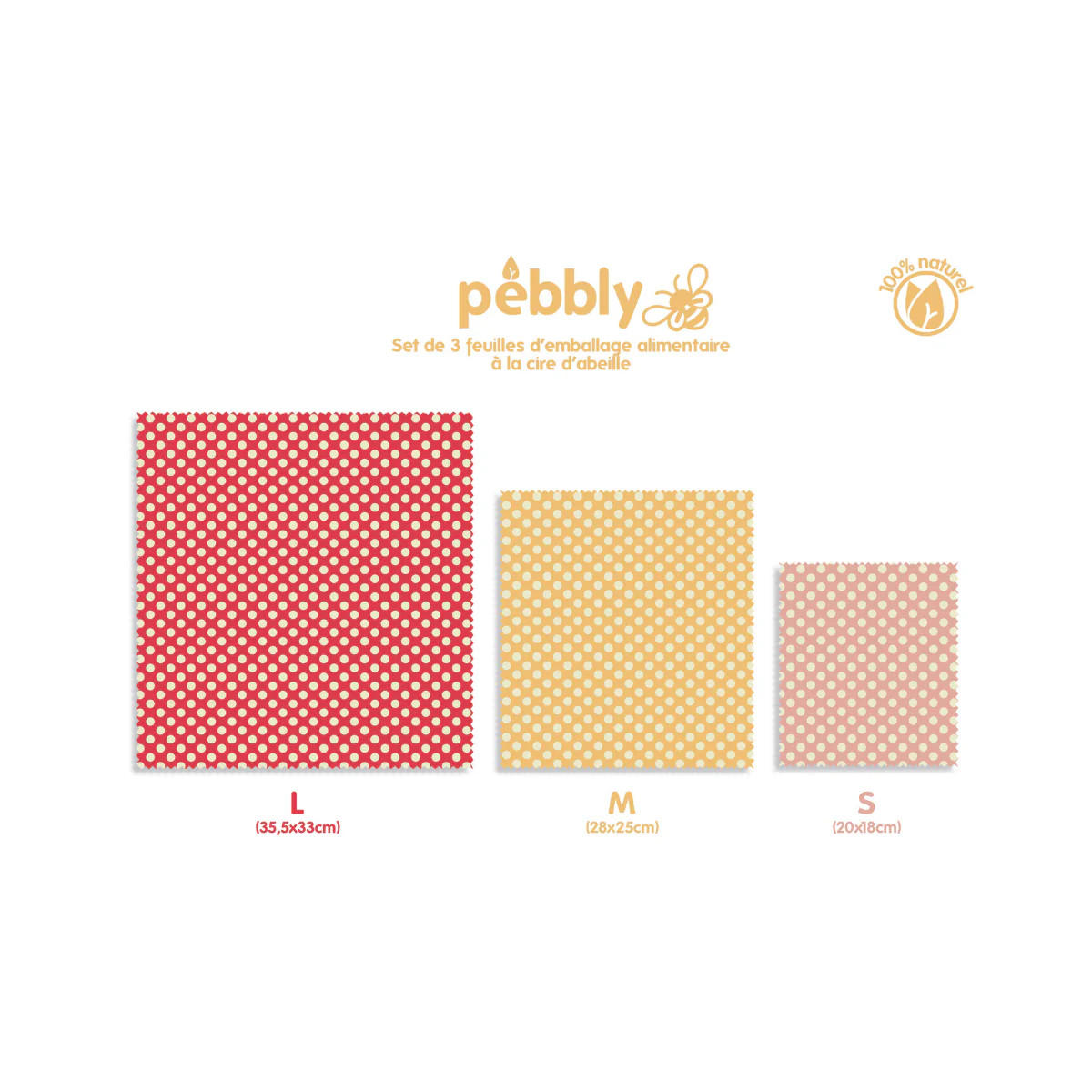 Set De 3 Feuilles D'Emballage Alimentaire À La Cire D'Abeille - Multicolore - Image 5
