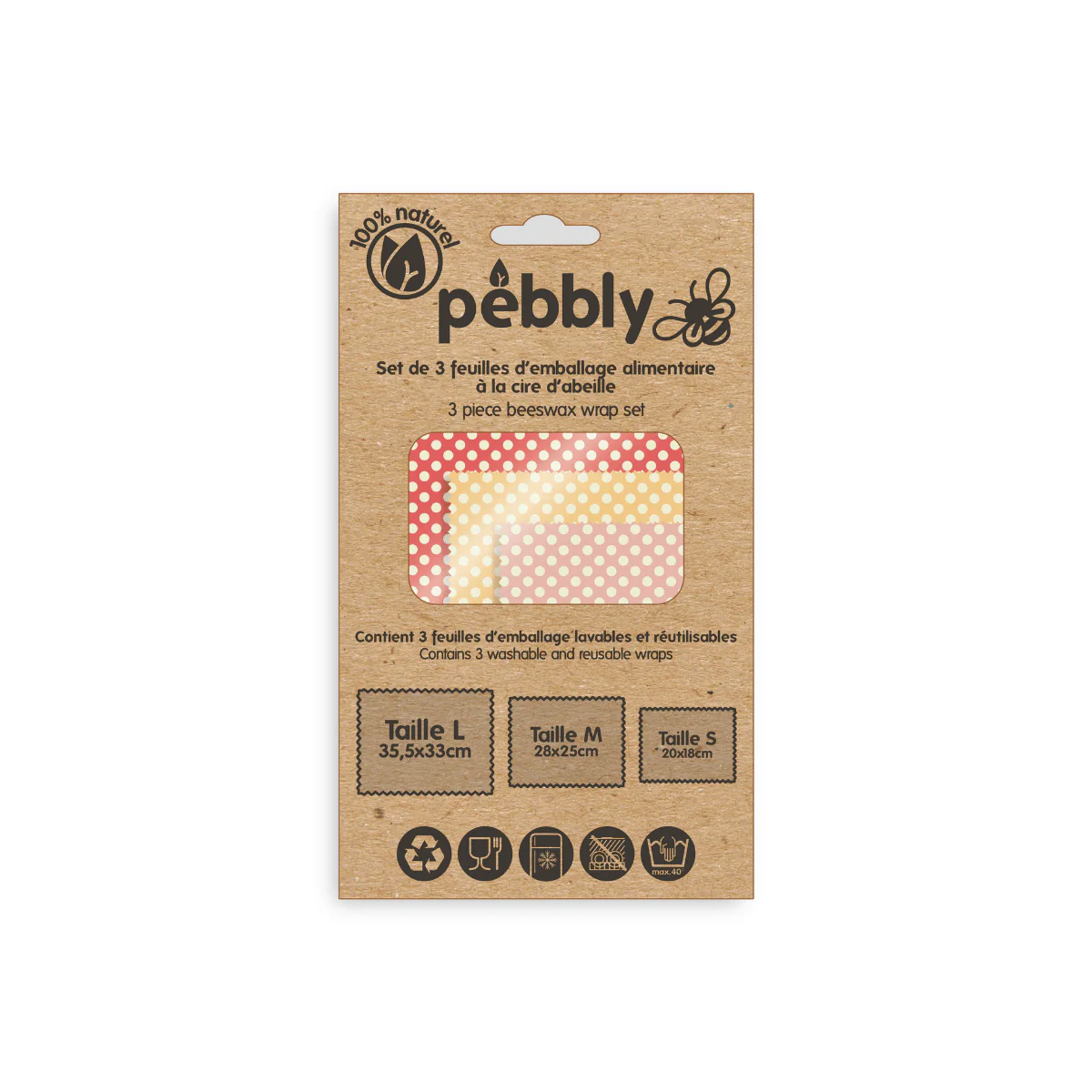 Set De 3 Feuilles D'Emballage Alimentaire À La Cire D'Abeille - Multicolore - Image 6