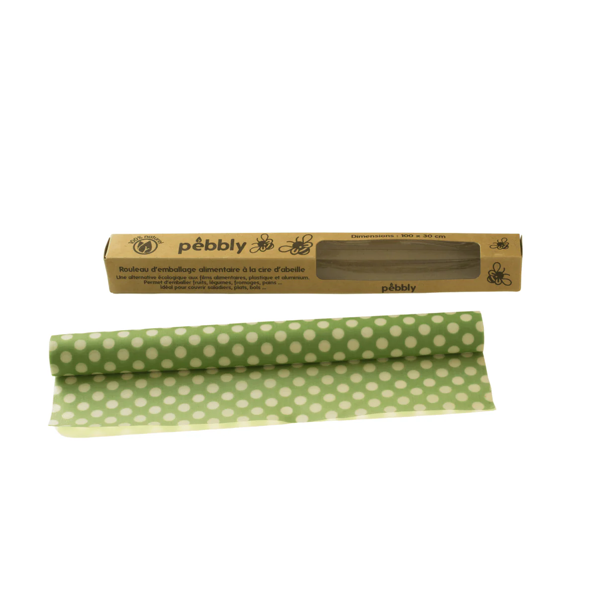 Rouleau D'Emballage Alimentaire À La Cire D'Abeille - Vert - Image 2